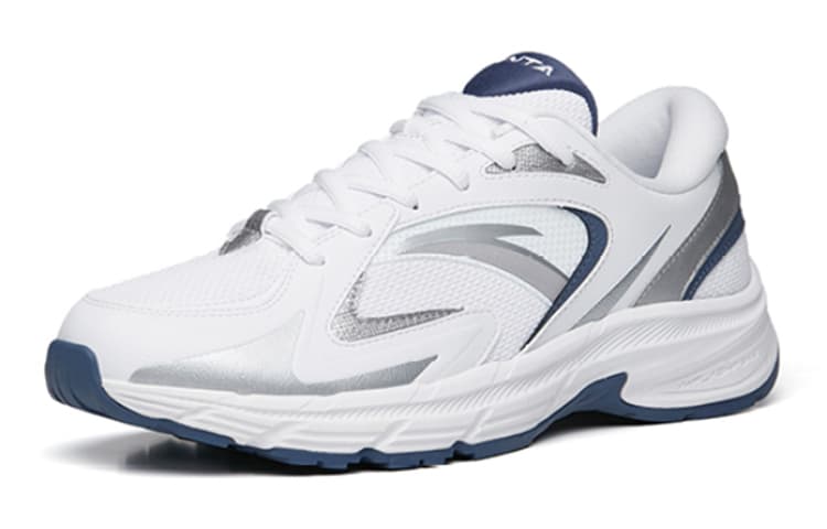 Anta AT952 Cushioned Slip Resistant Abrasion Resistant Breathable Low Top Casual Running Shoes Men's White Silver Blue 6