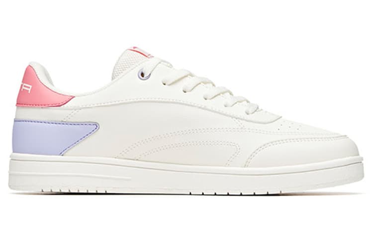 ANTA Skateboard Shoes Women's Low-Top Ivory White/Light Purple 3