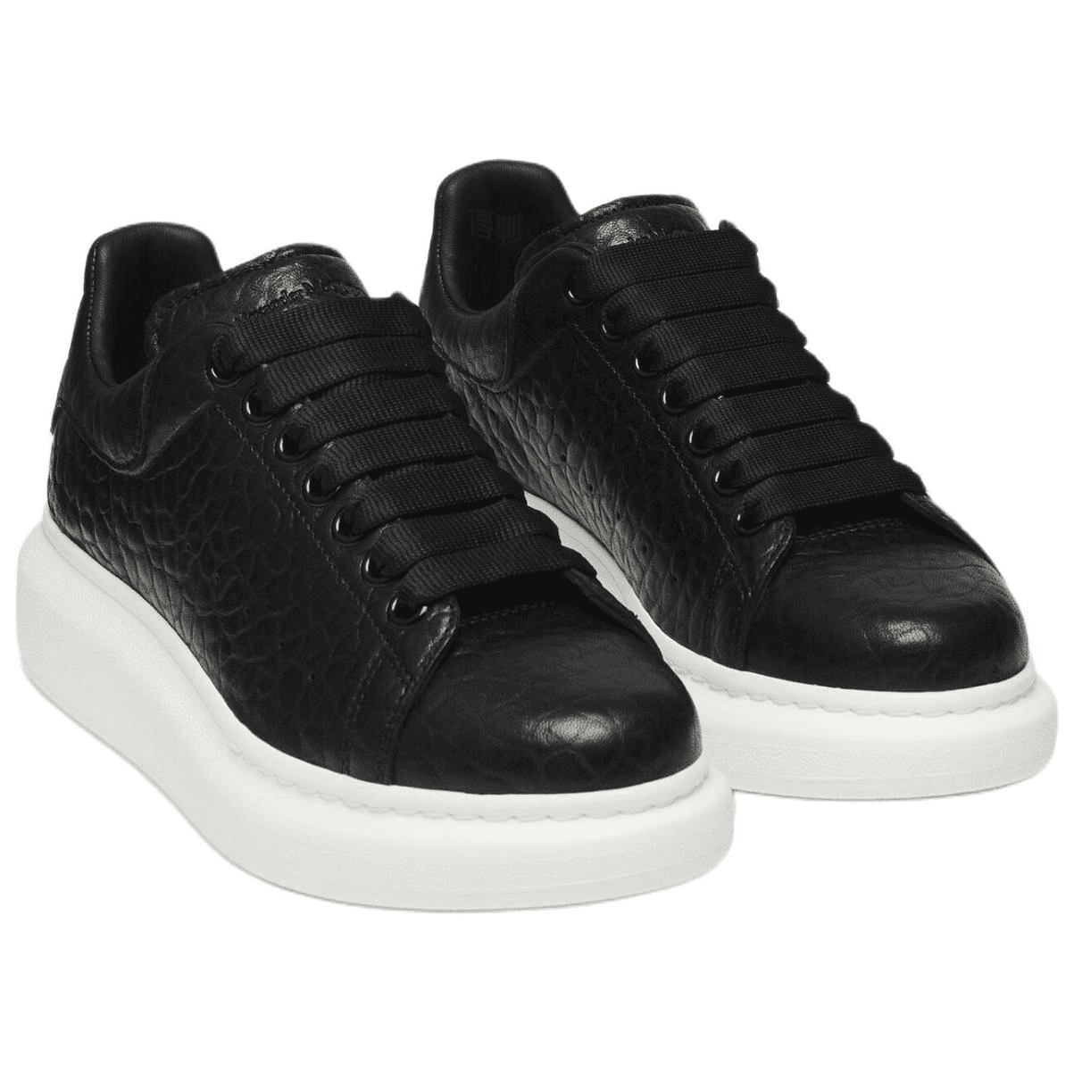 Alexander McQueen Oversized Sneaker Leather Round-Toe Lace-Up Low-Top Casual Shoes Women's Black 5