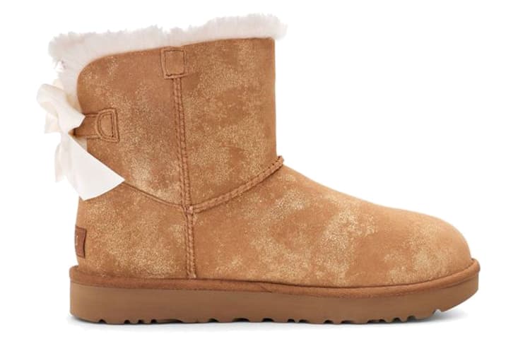 UGG Mini Bailey Bow Glimmer Chestnut Women's 4