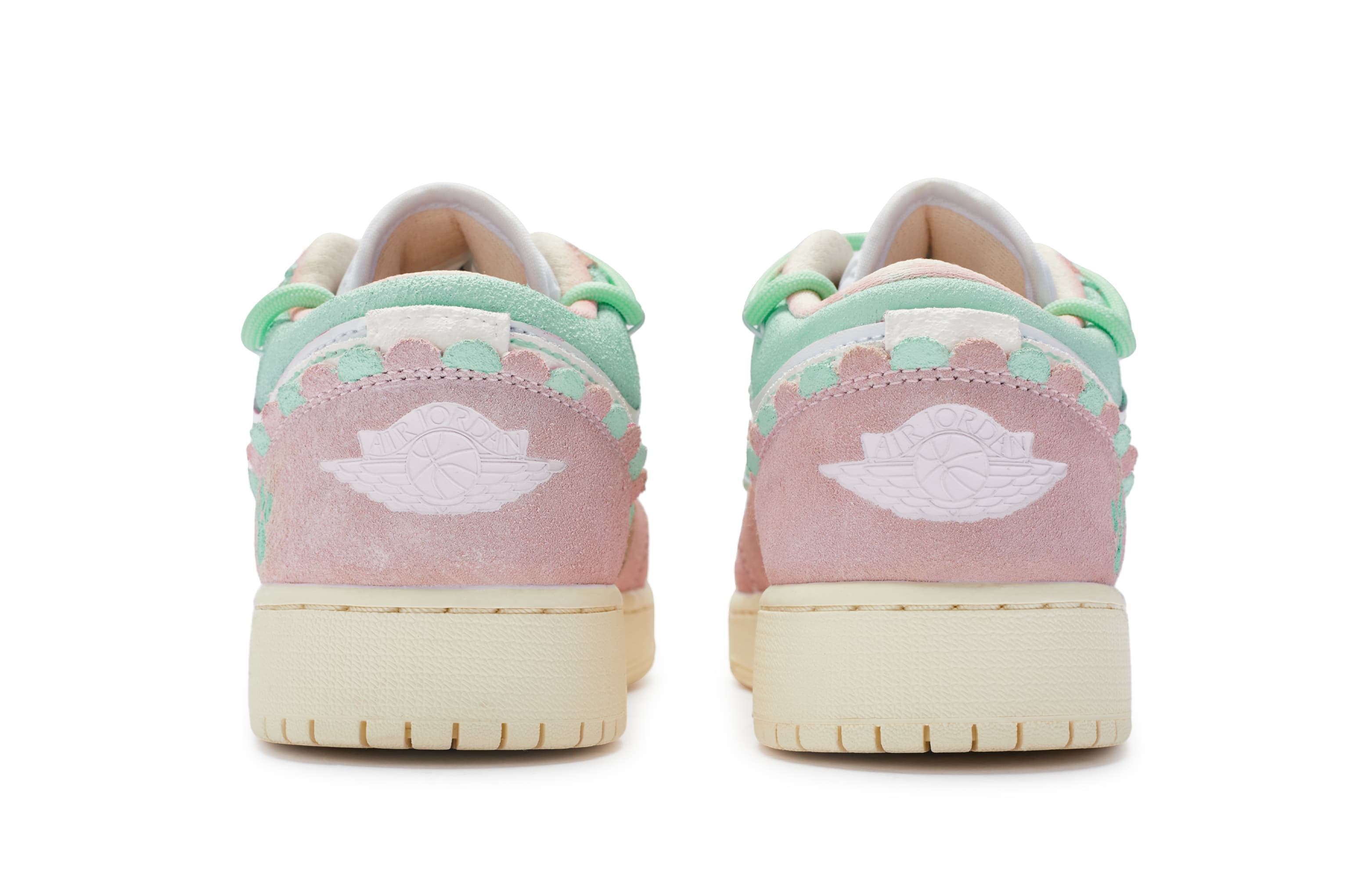 Jordan Air Jordan 1 Low Low-Top Skateboard Shoes Women's Pink Green White 4