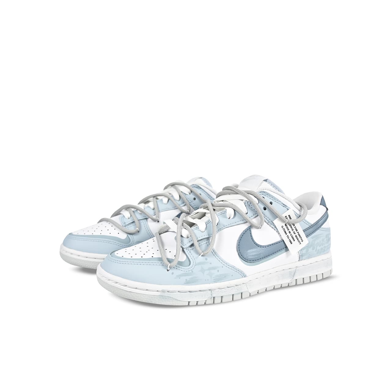 Nike Dunk Low Top Skateboard Shoes Men's Gray Blue 3