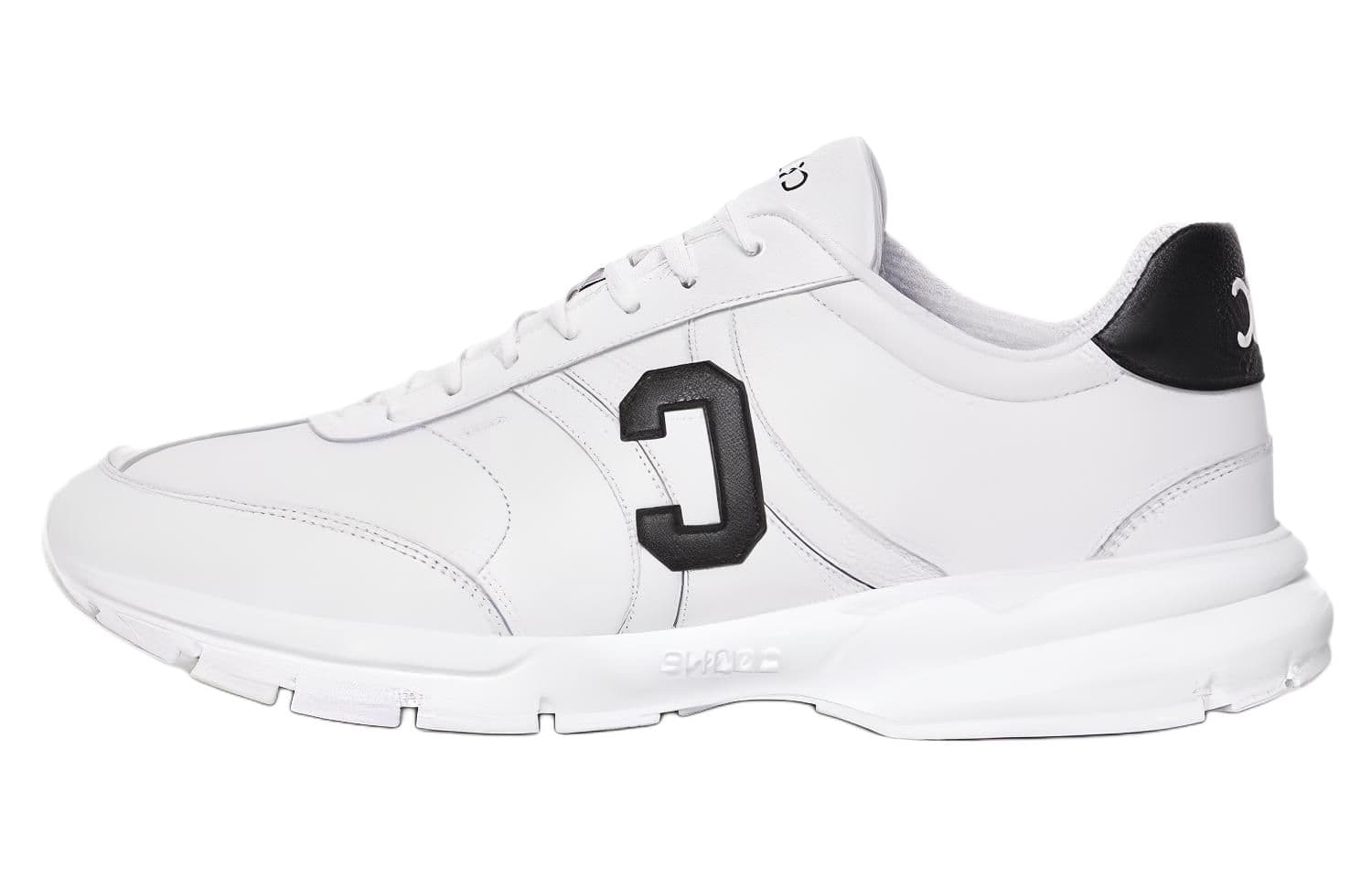 CELINE Leather Round Toe Lace-Up Low-Top Casual Shoes Men's White