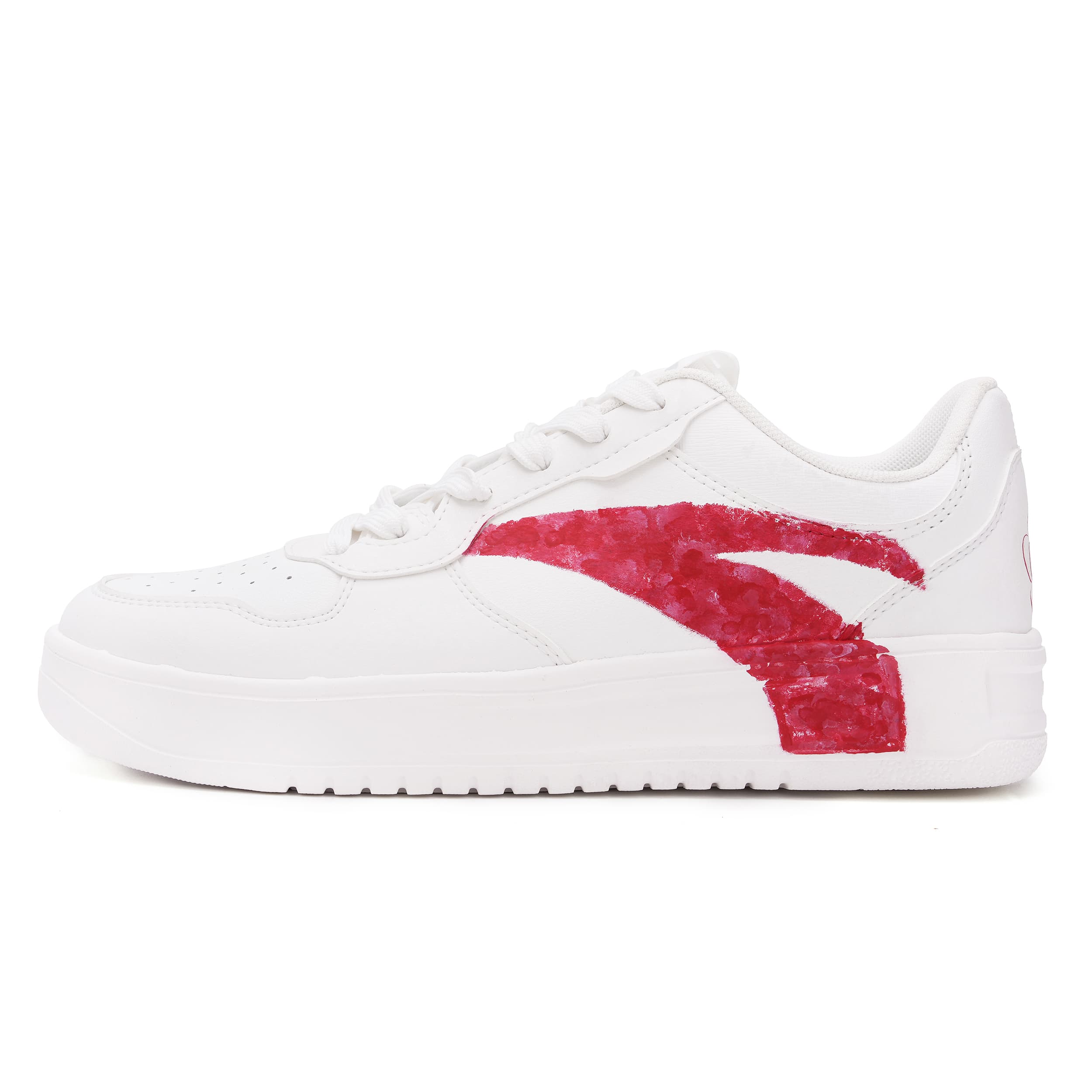 Custom Anta Easy Rose Barefoot Flame Language Simple Premium Fashion Trend Comfortable Versatile Wrap Anti-Slip Wear-Resistant Low-Top Skate Shoes Men's White Red