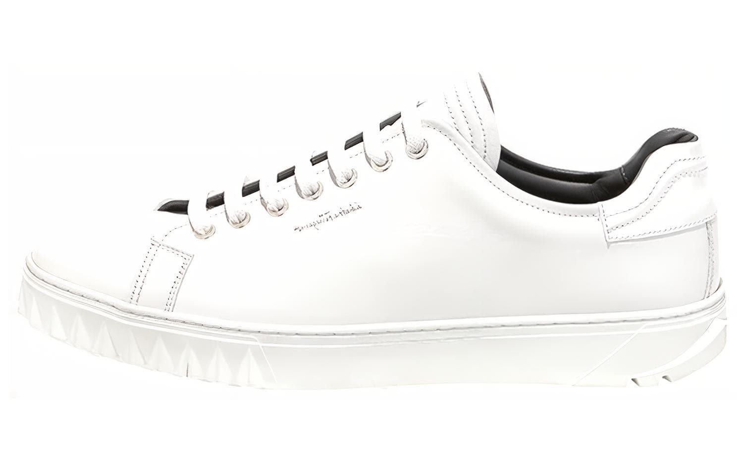 FERRAGAMO Casual Calfskin Lace-Up Sneakers Low-Top Fashion Skate Shoes Men's White