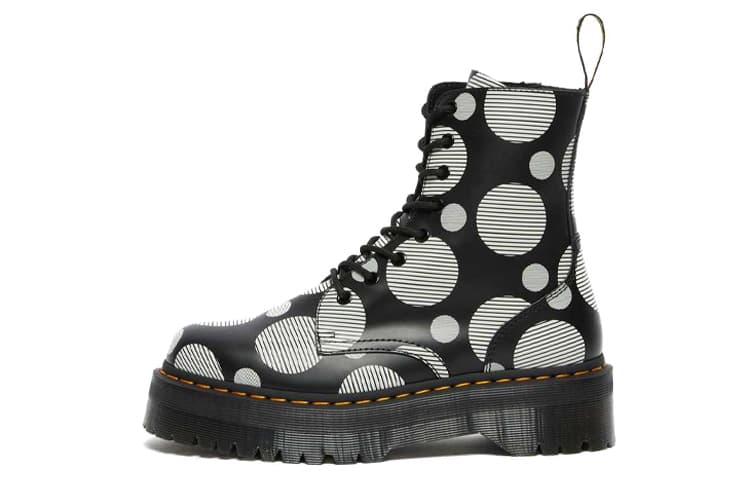 Dr.Martens Jadon Polka Dot Smooth Leather Platform Boots 'Black' Women's