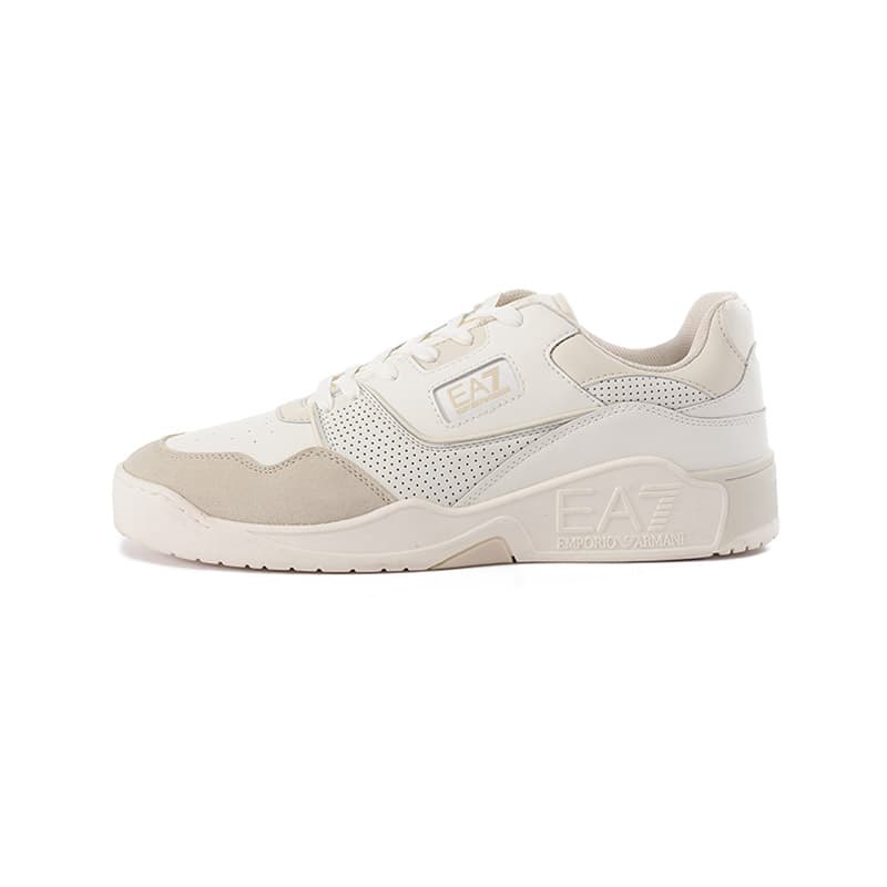 EMPORIO ARMANI EA7 Low-Top Casual Shoes Unisex Gray White Ecru