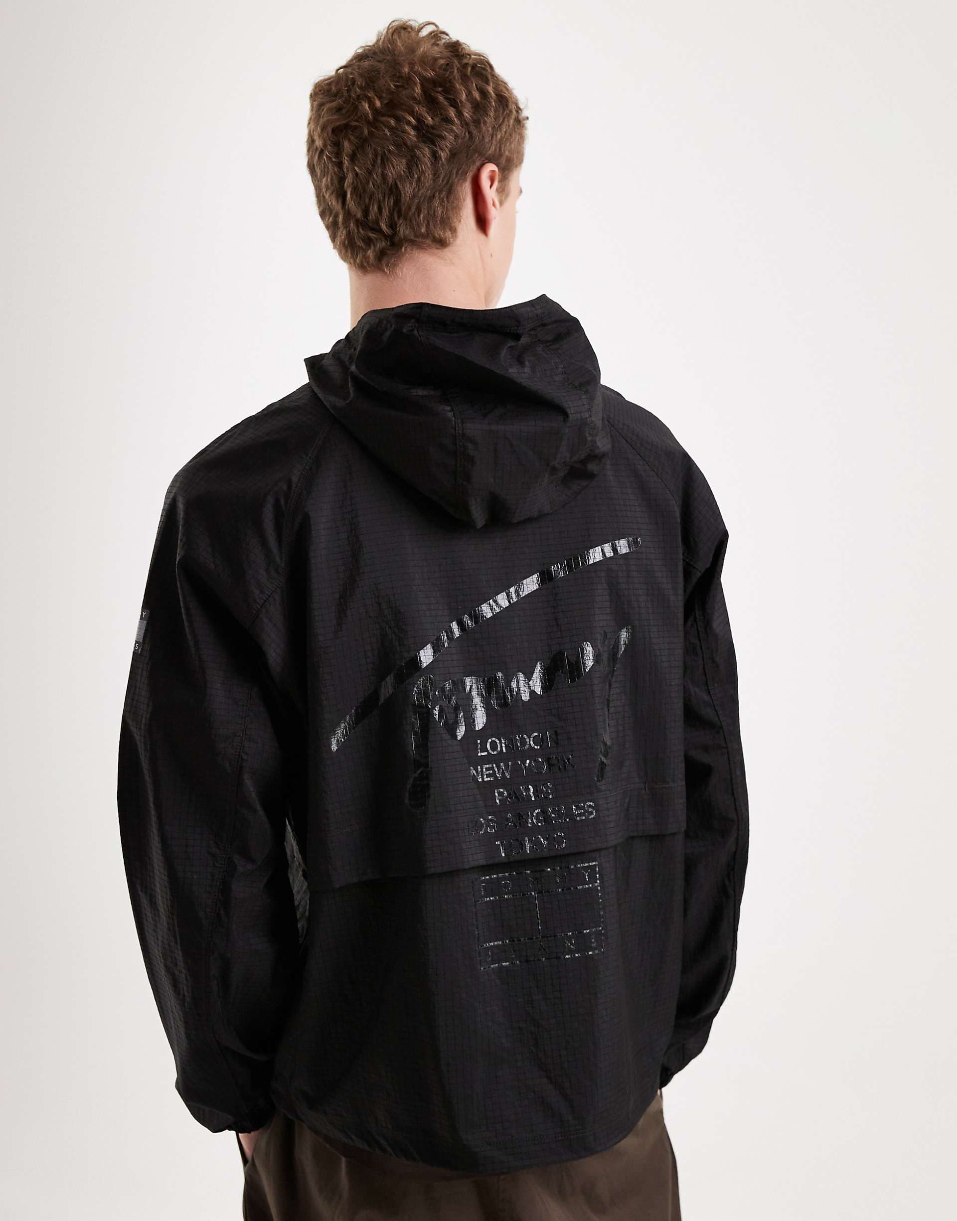 Tommy Jeans signature windbreaker jacket in black