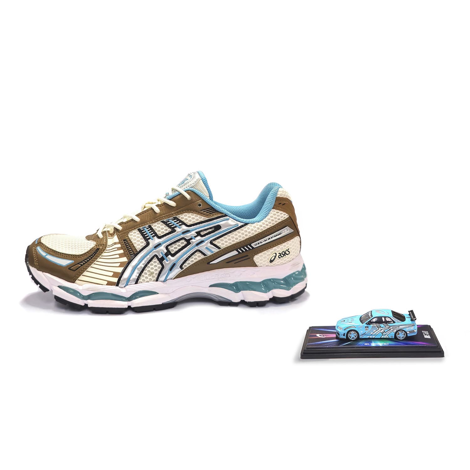 ASICS GEL-Kayano 12.1 Shenzhen Limited Deconstructionism Retro Trend Wear-Resistant Low-Top FF BLAST PLUS Rubber Outsole Training Running Shoes Unisex Blue Brown