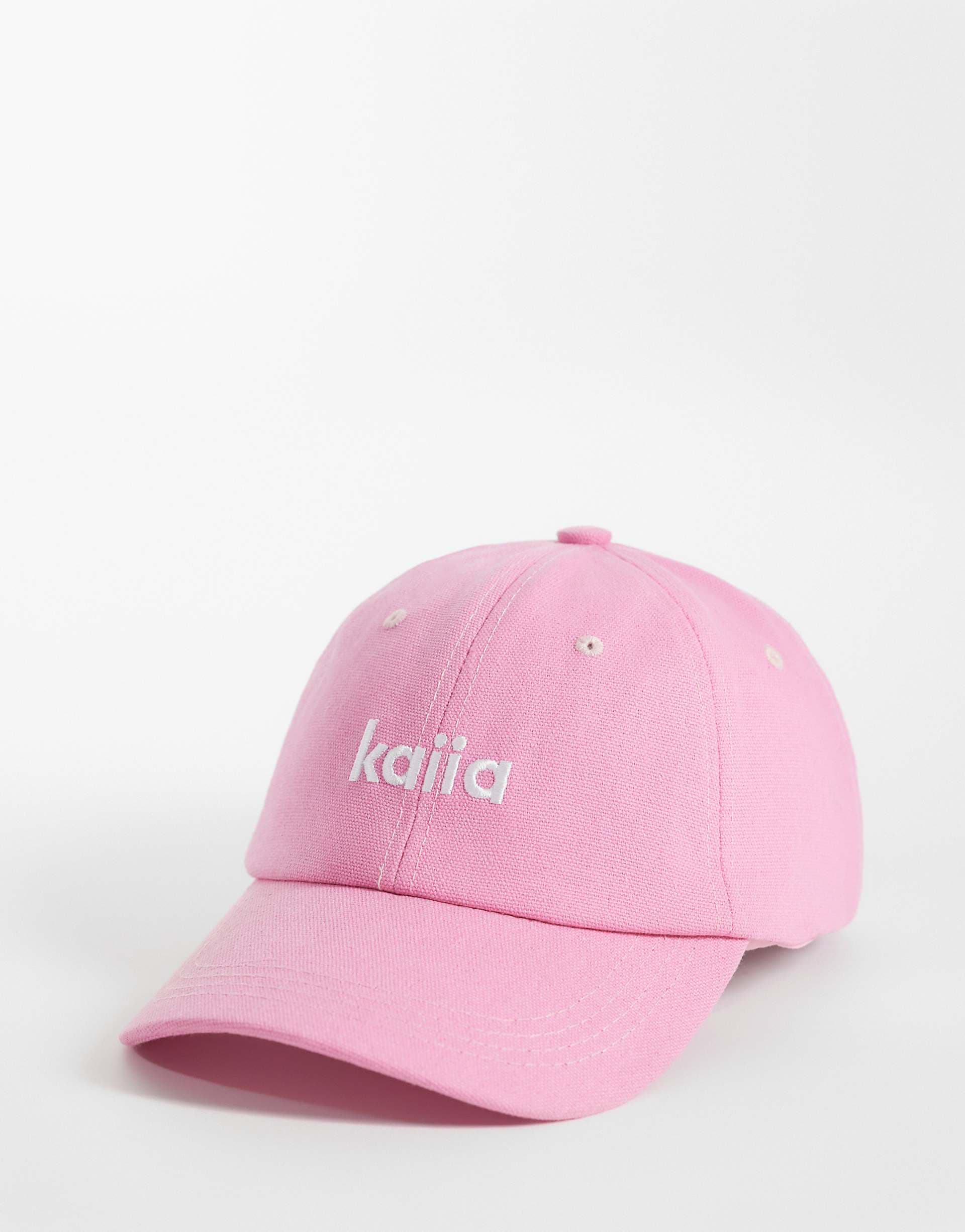 Kaiia embroidered logo cap in pink