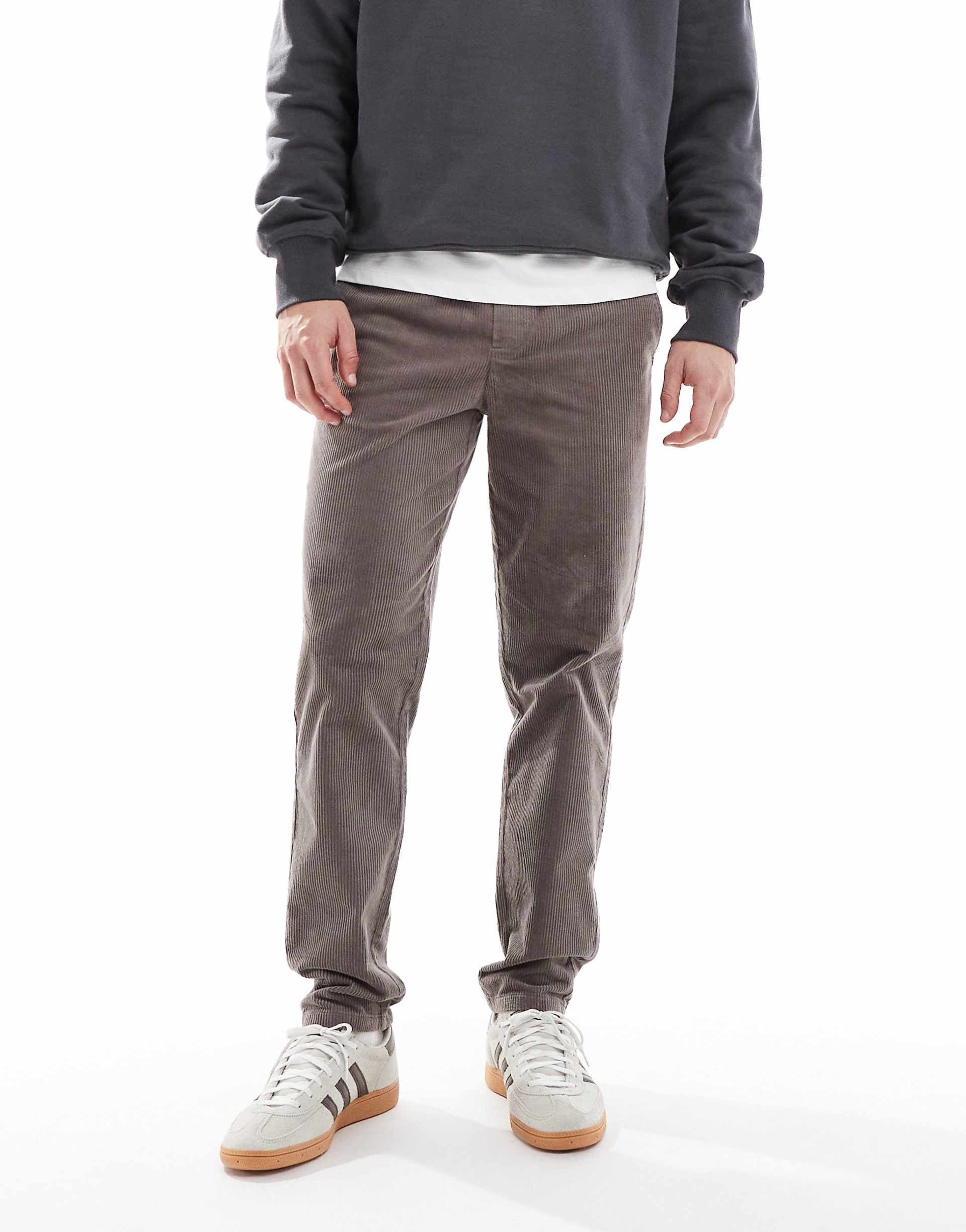ONLY & SONS tapered corduroy pants in light brown