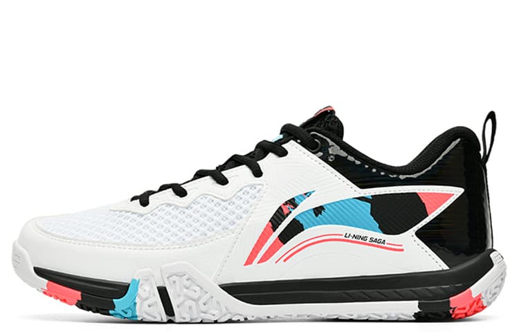 LiNing Cushioned Slip Resistant Abrasion Resistant Low Top Badminton Shoes Unisex White
