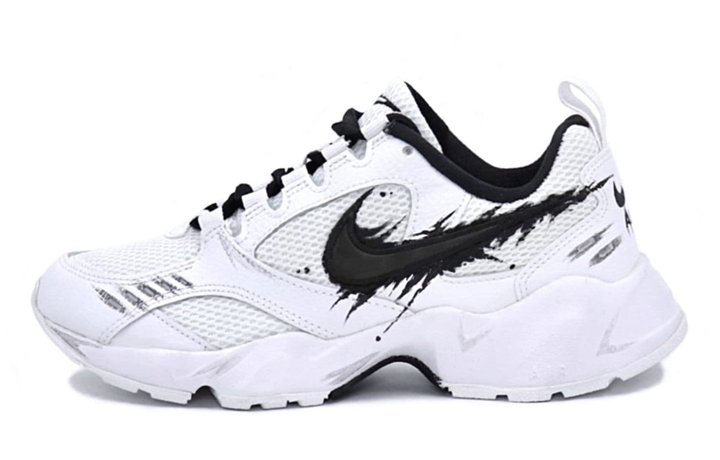 Nike Air Heights Abrasion-Resistant Slip-Resistant Low-Top Casual Shoes Women's Black White