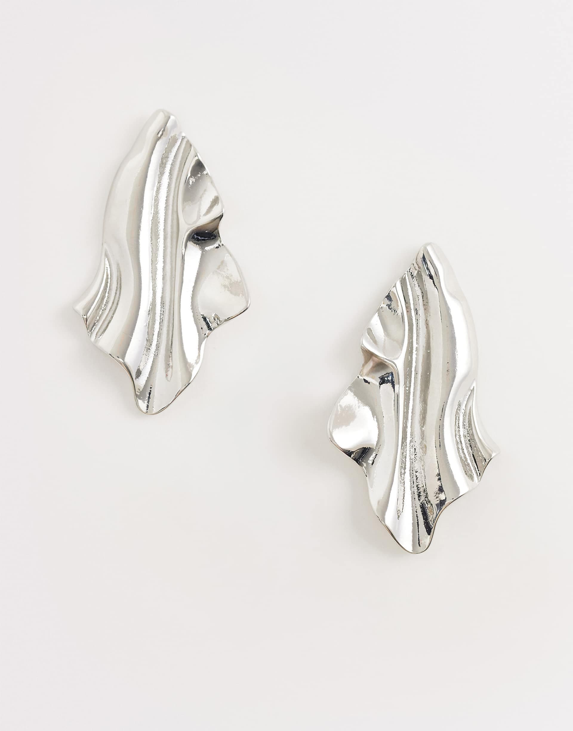 ASOS DESIGN earrings in natural shape in silver tone
