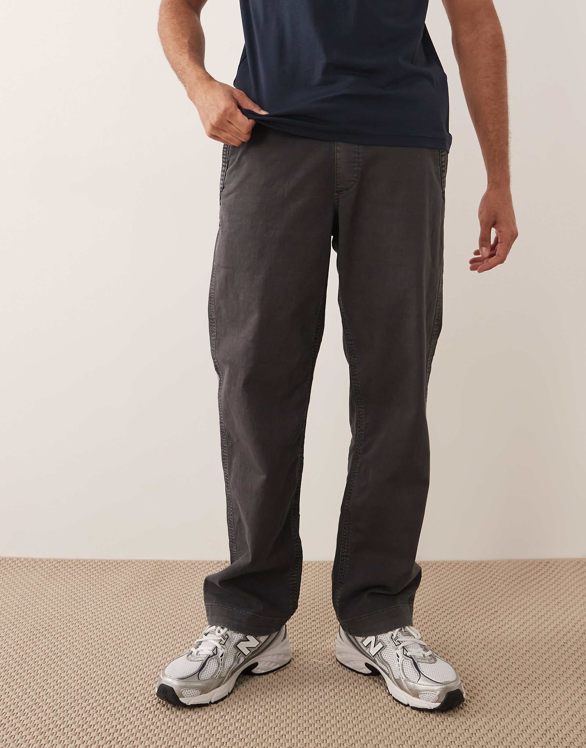 Abercrombie & Fitch baggy pull on pants in washed black