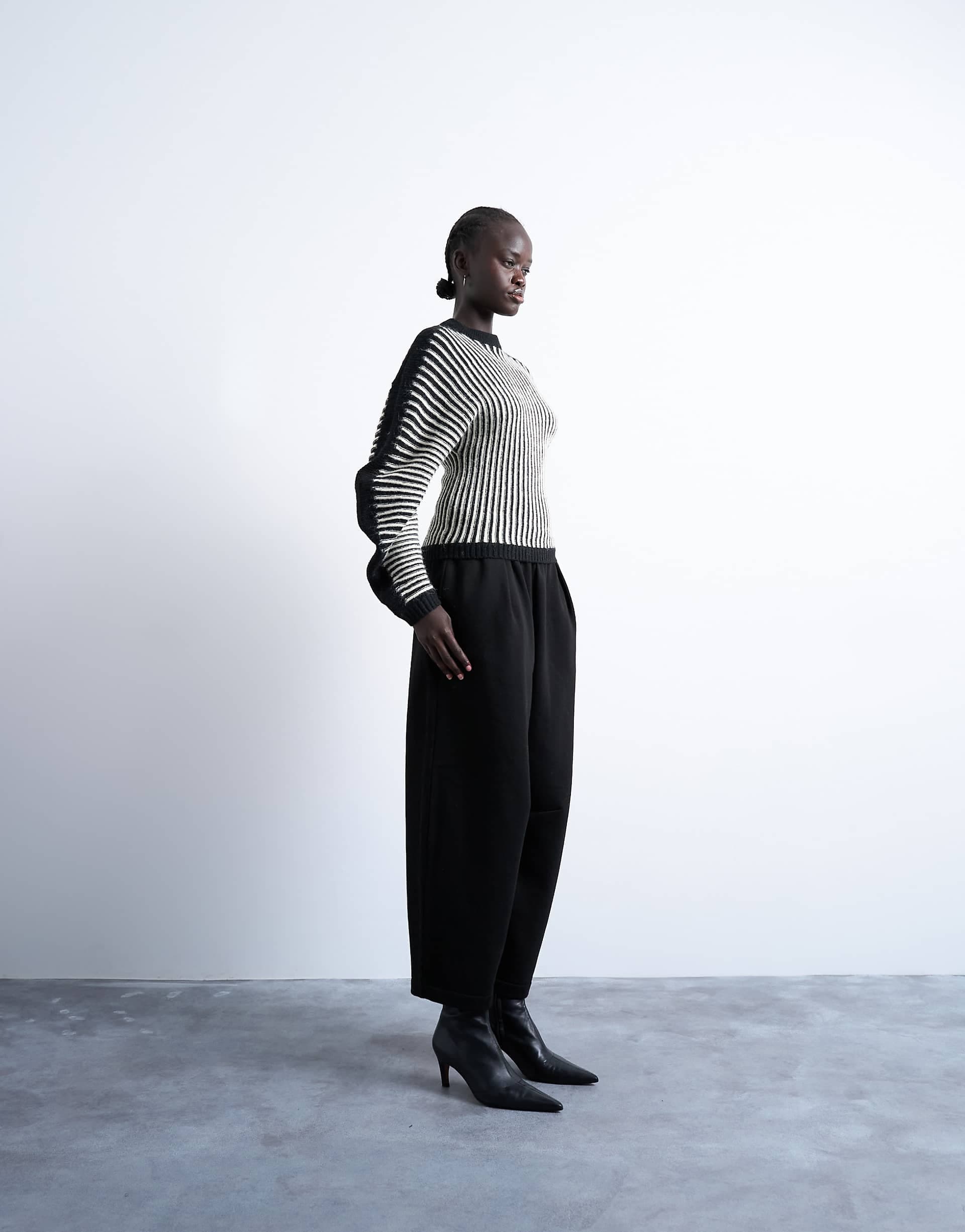 Topshop oversized barrel leg sweatpants in black