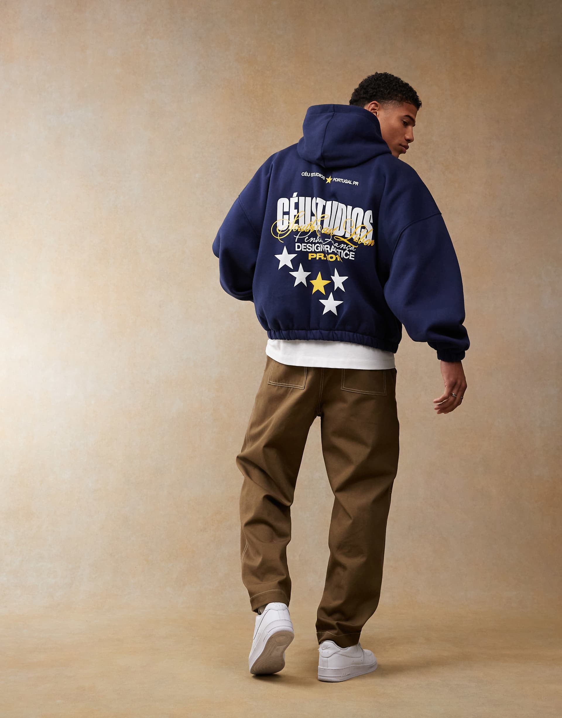 ASOS DESIGN extreme oversized hoodie with back print in navy