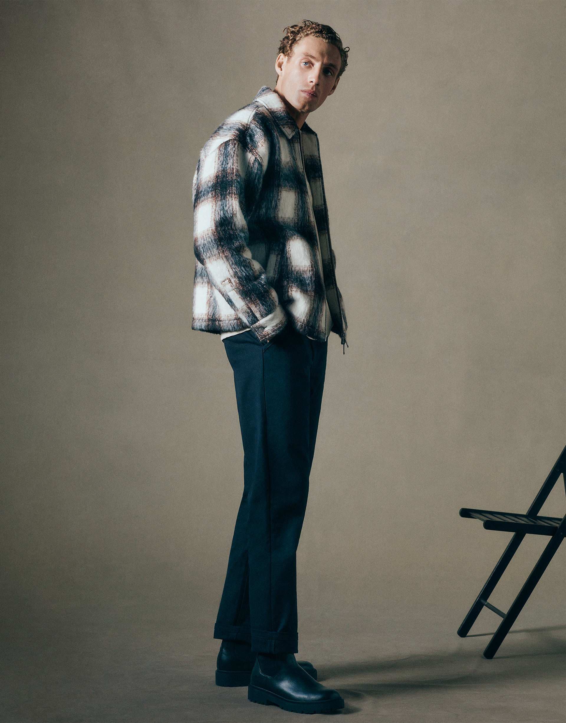 ASOS COLLECTIVE quilted shacket in shadow plaid