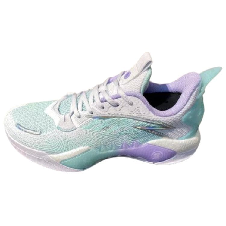 Anta Frenzy 5team Cushioning Anti-Slip Wear-Resistant Breathability Low-Top Basketball Shoes Men's White Purple Green