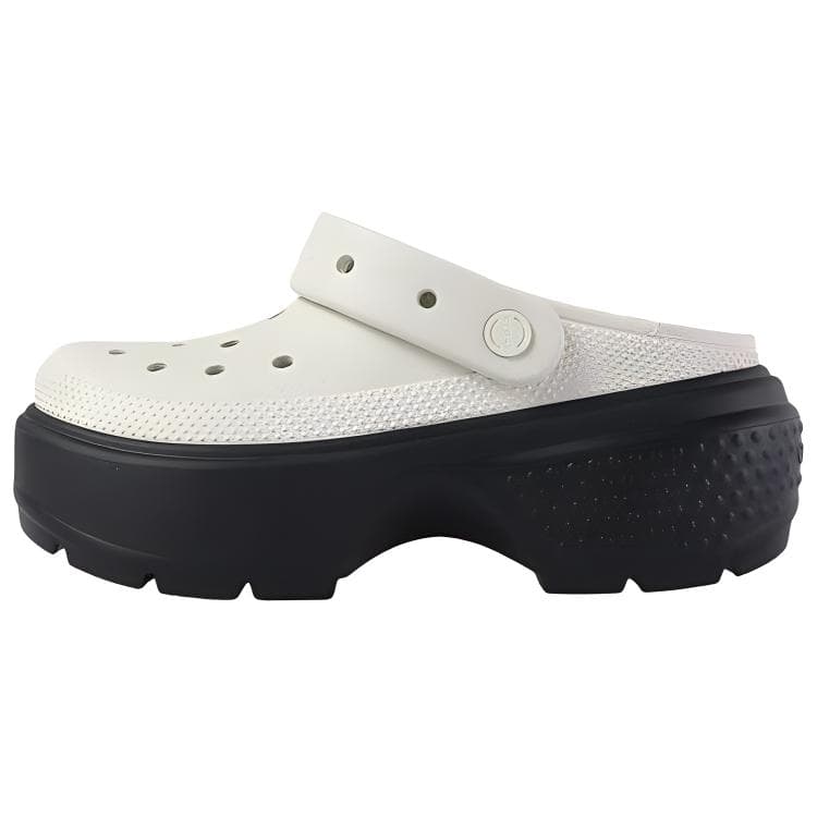 Crocs Lightweight Round-Toe Clogs Unisex Black White