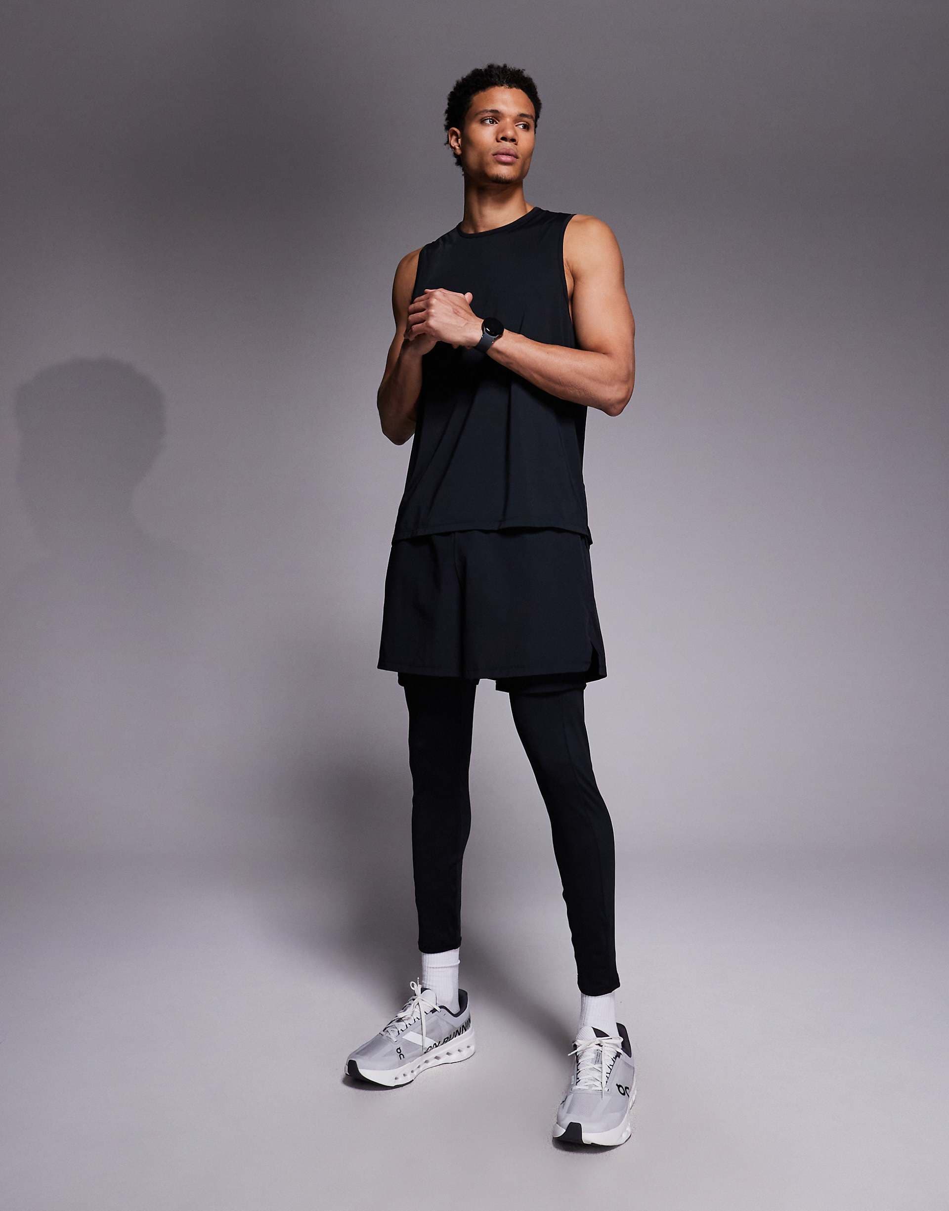 4505 reflective quick dry base layer running tights with energy gel pocket in black