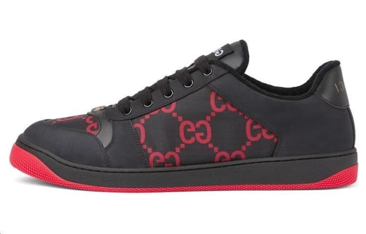 GUCCI GG Low Top Skateboard Shoes Men's Black Red