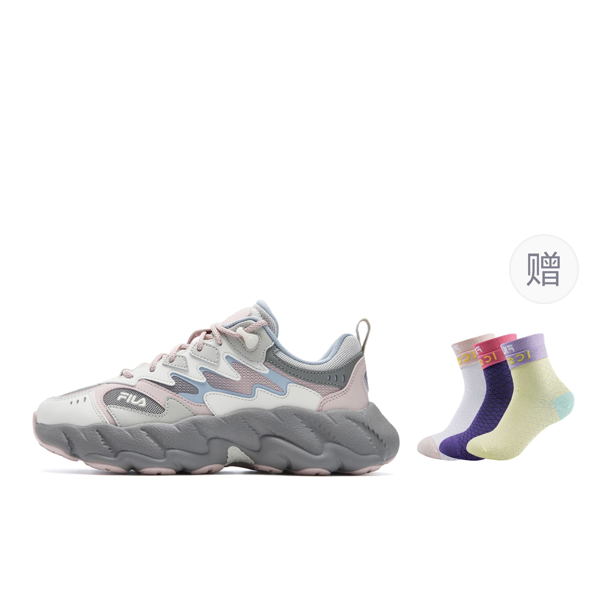 FILA Fern 2 'Fern 2.0' Retro Fashion Classic Simple Personality Trendy Versatile Comfortable Wear-Resistant Breathable Lightweight Low-Top Casual Shoes Women's Pink Gray