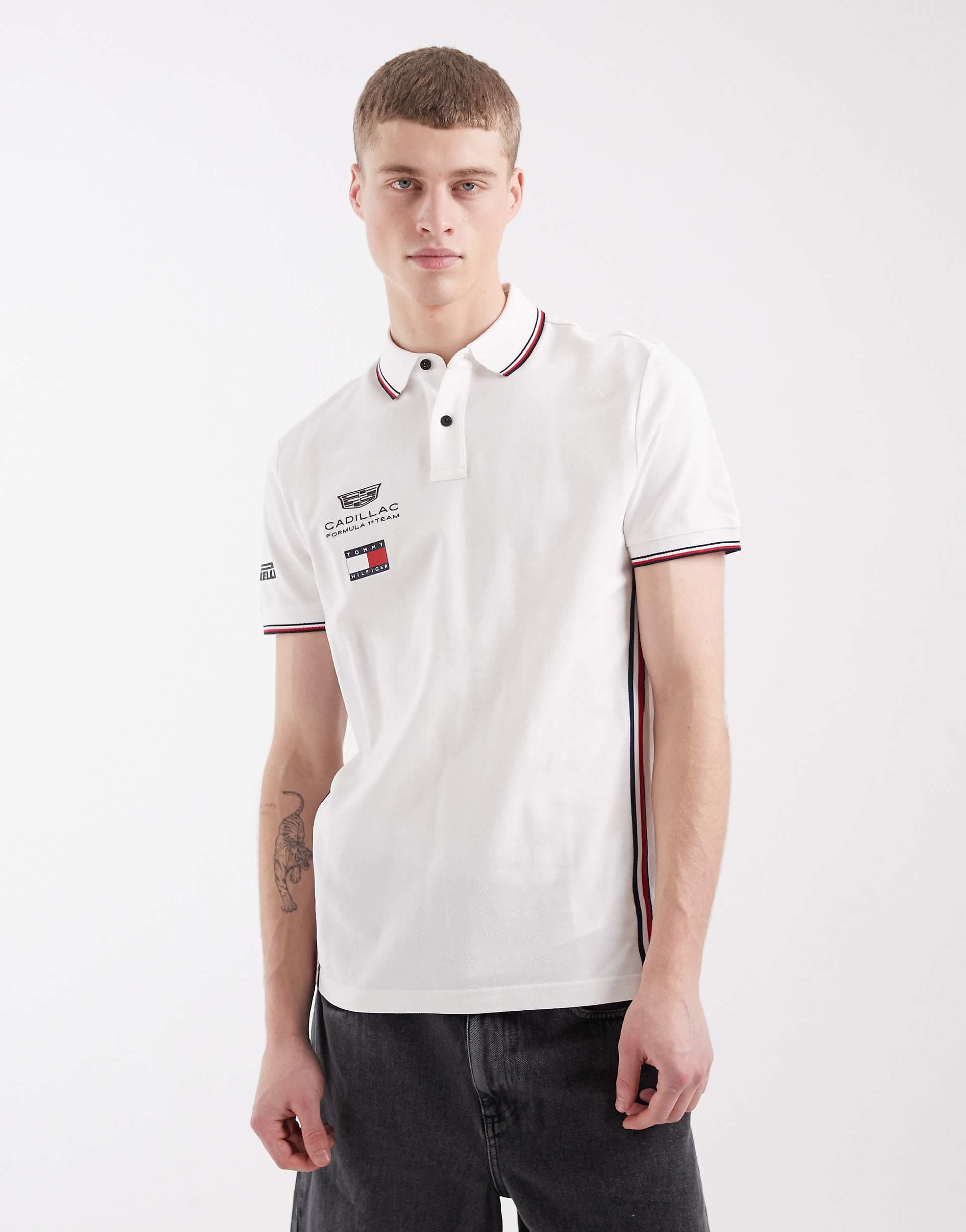 Tommy Hilfiger x Cadillac F1 replica polo shirt in white