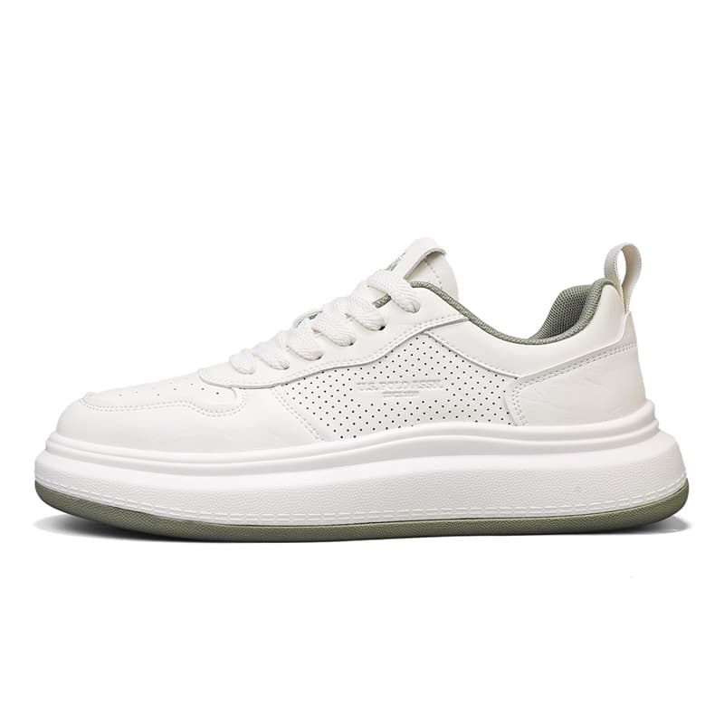 U.S. POLO ASSN. White Sneakers Fashion Simple Retro Design Slip-Resistant Breathable Supportive Low-Top Sneakers Men's Beige Green