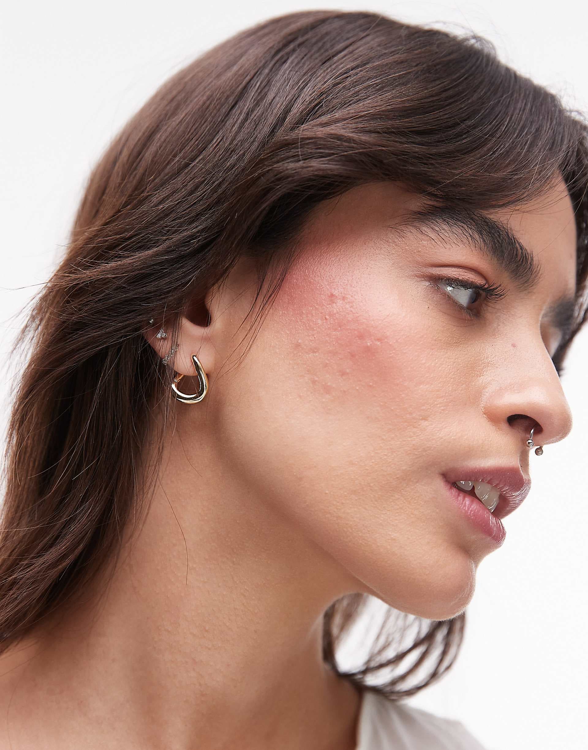& Other Stories asymmetric twists small hoop earrings in gold
