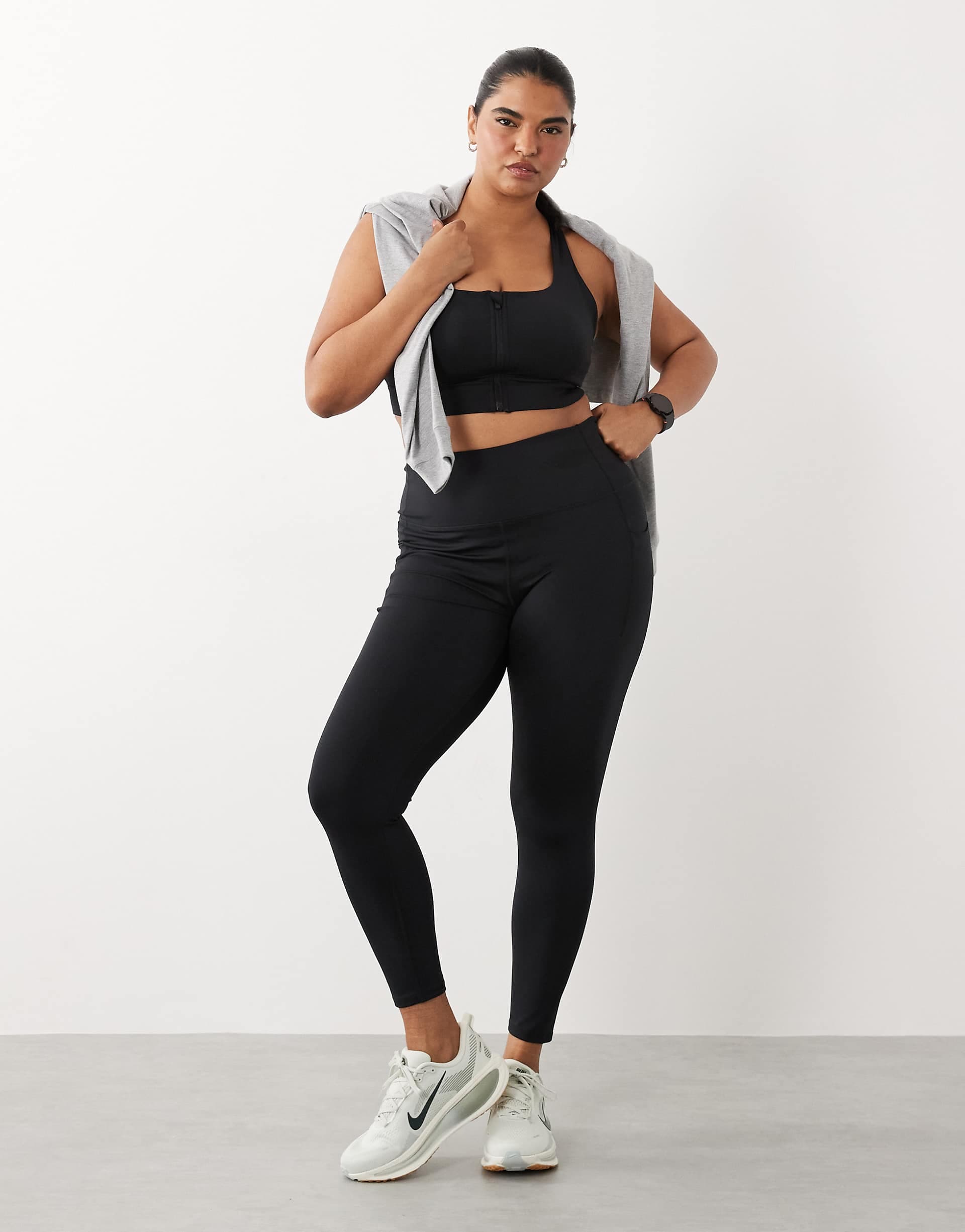 4505 Curve active waist snatching high rise gym leggings in black
