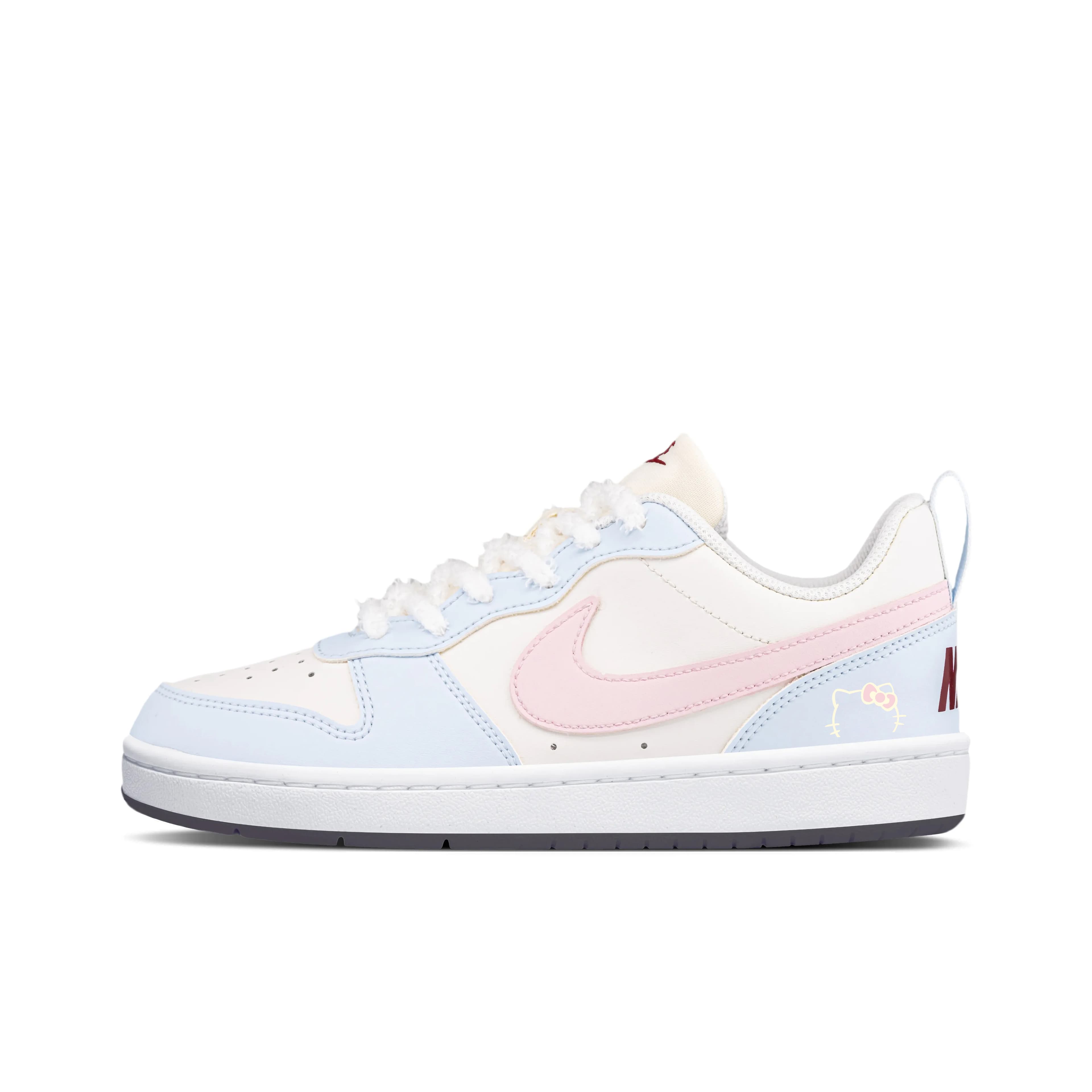 CustomNike Court Borough Cute Cat Low Top Sneakers Unisex Pink/Blue