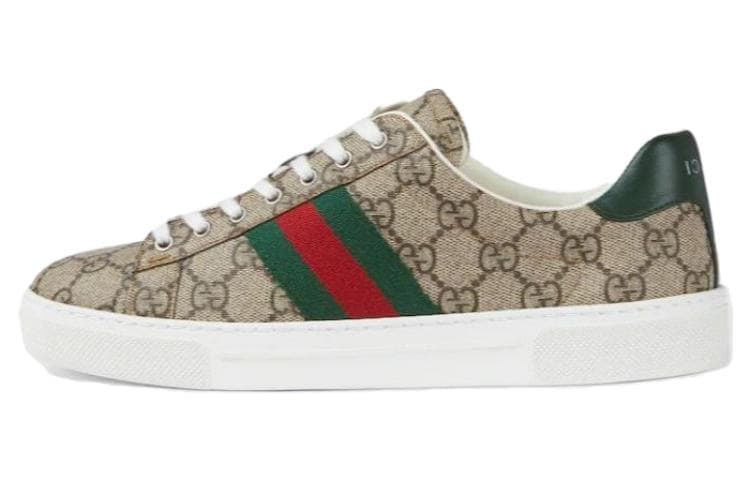 GUCCI Ace Gg Crystal Canvas Web Beige Women's