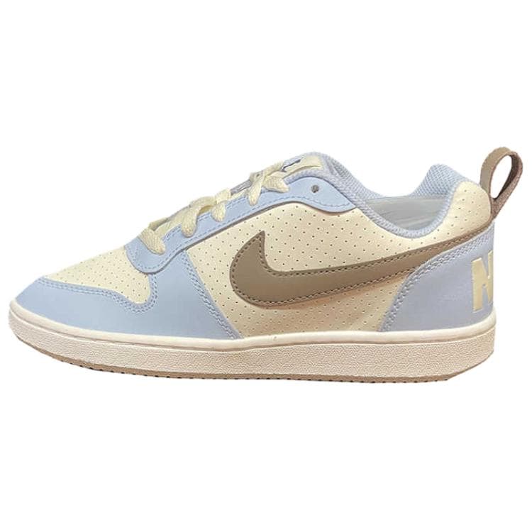 Nike Court Borough Low Top Skateboard Shoes Women's Beige Blue