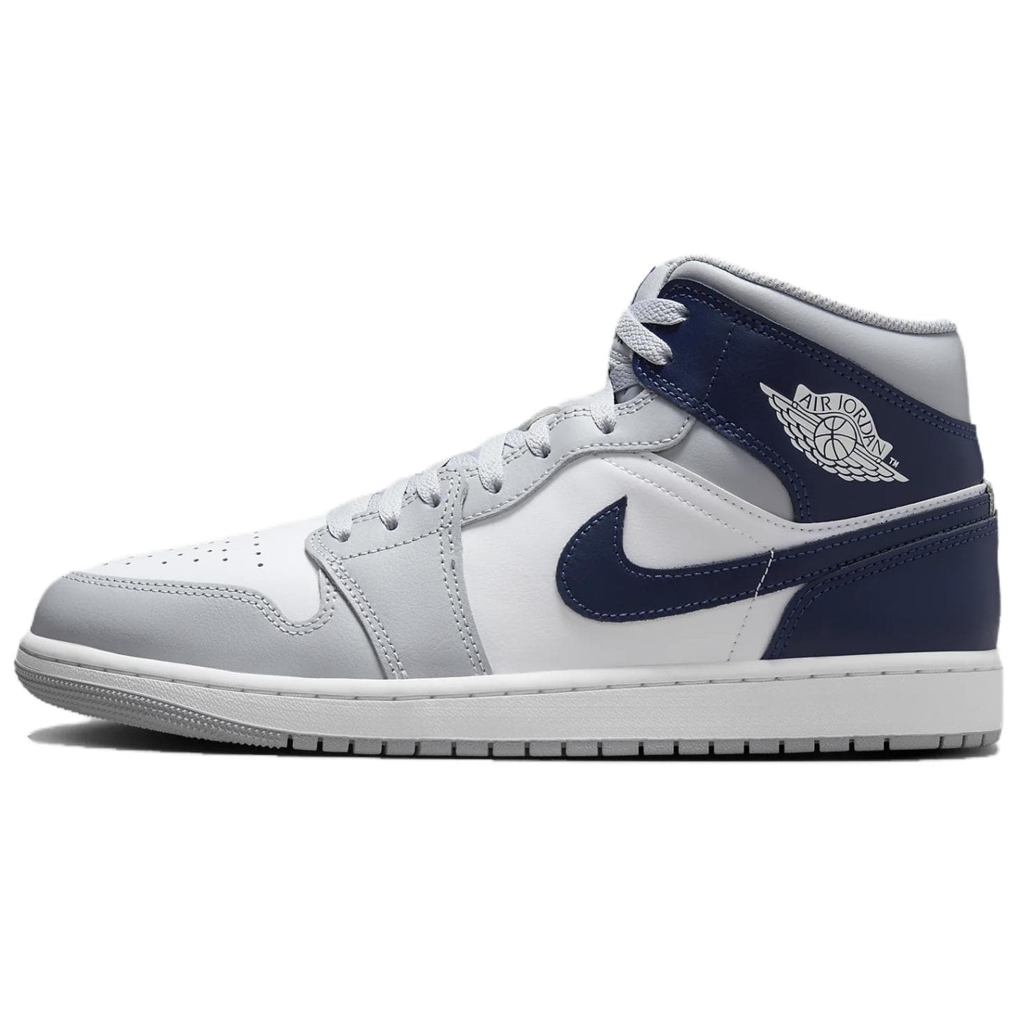 JORDAN 1 Mid 'Wolf Grey Midnight Navy'