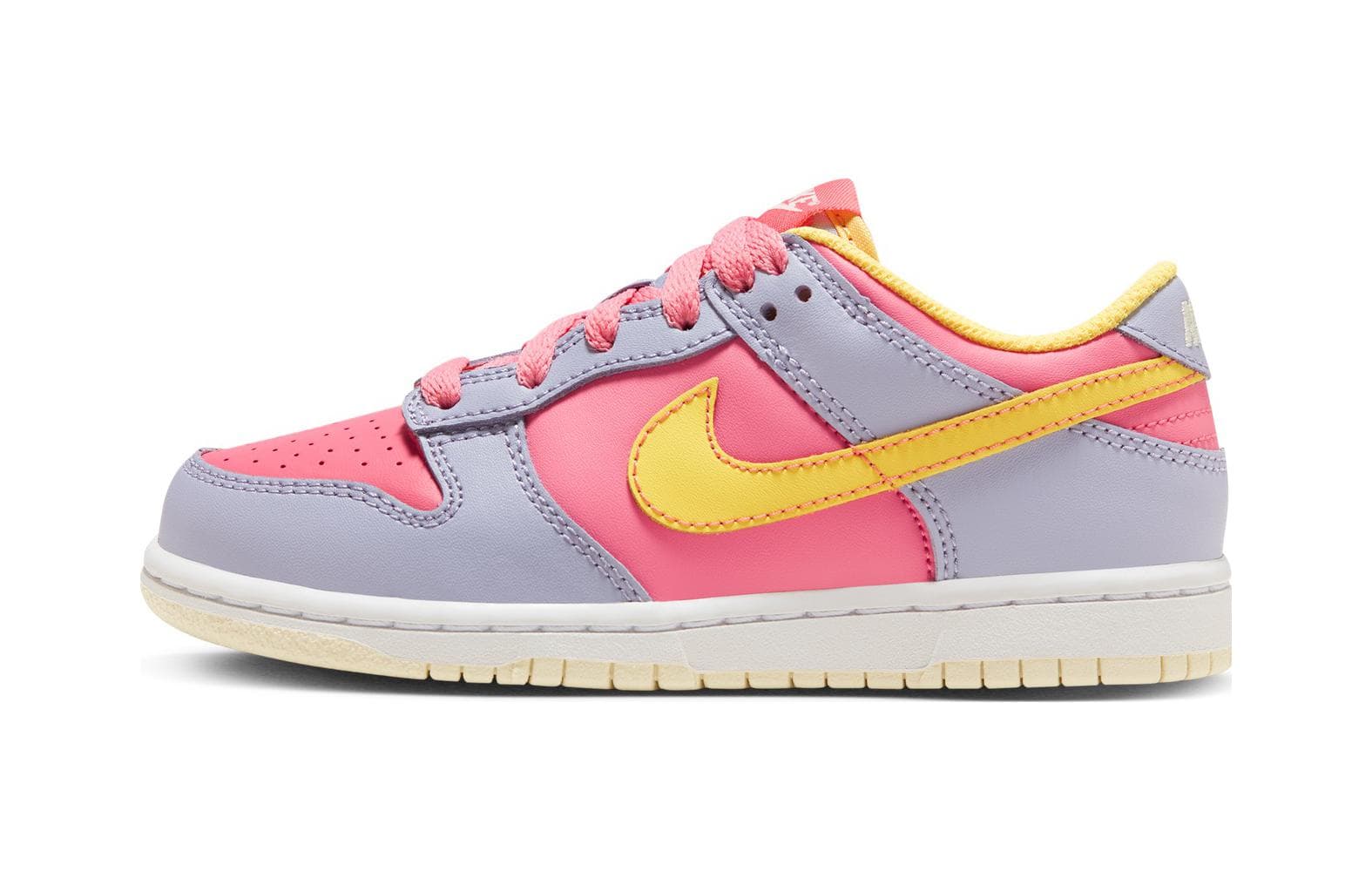 Nike Dunk BP Slip Resistant Breathable Low Top Kids' Skateboarding Shoes Gray Pink Children Aged 3 7 Years Old
