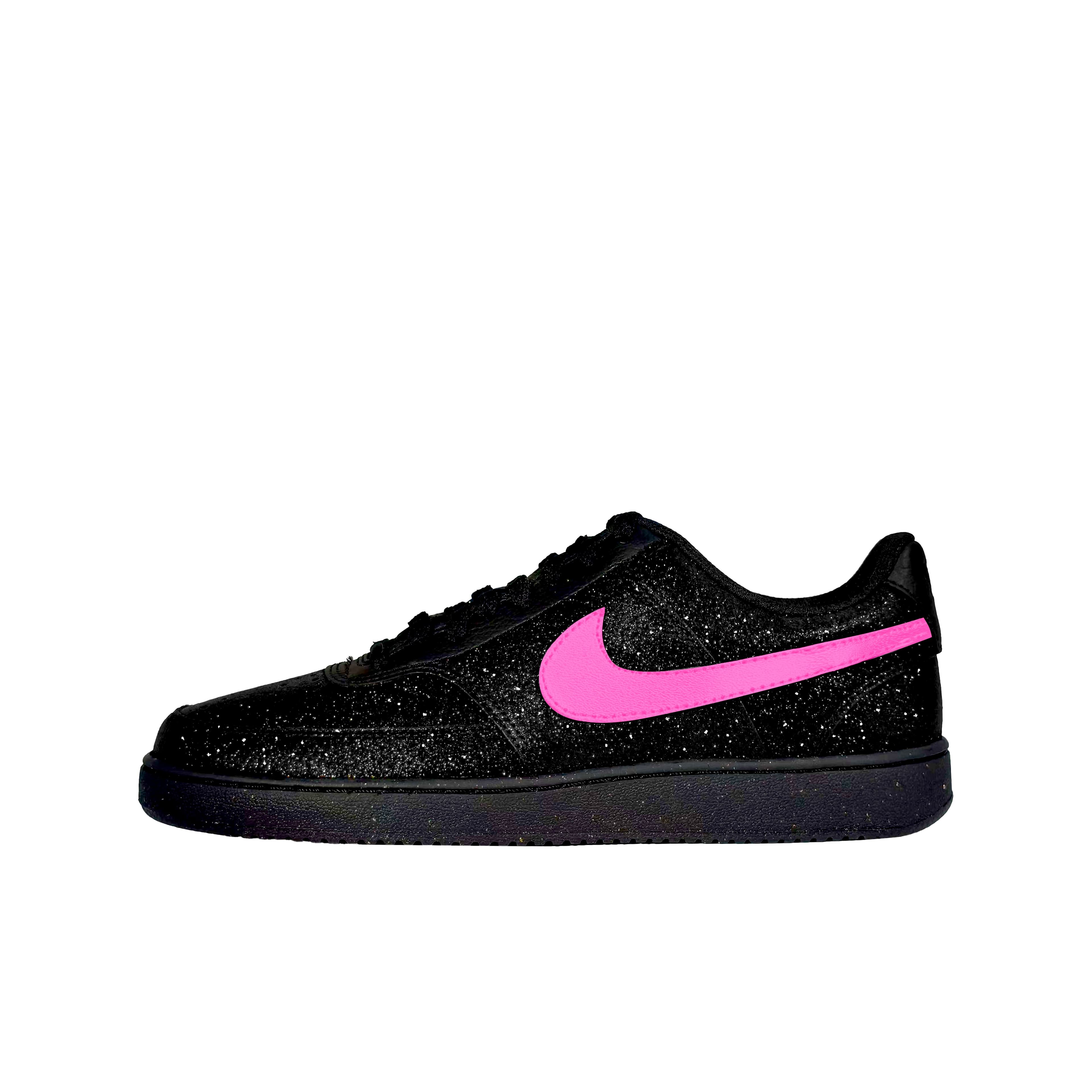 Nike Court Vision Lightweight Anti-Slip Low-Top Skateboard Shoes Unisex Black/Pink Diamond