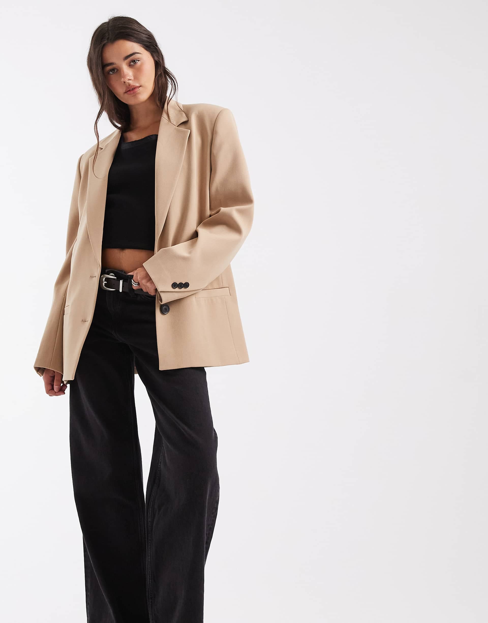 ASOS DESIGN Tailored loose fit blazer in sand