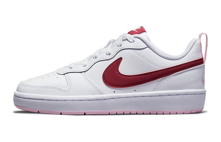 Nike Low 2 Slip-Resistant Cushioning Wear-Resistant Low-Top Kids' Skateboarding Shoes White Red Pink Teenagers