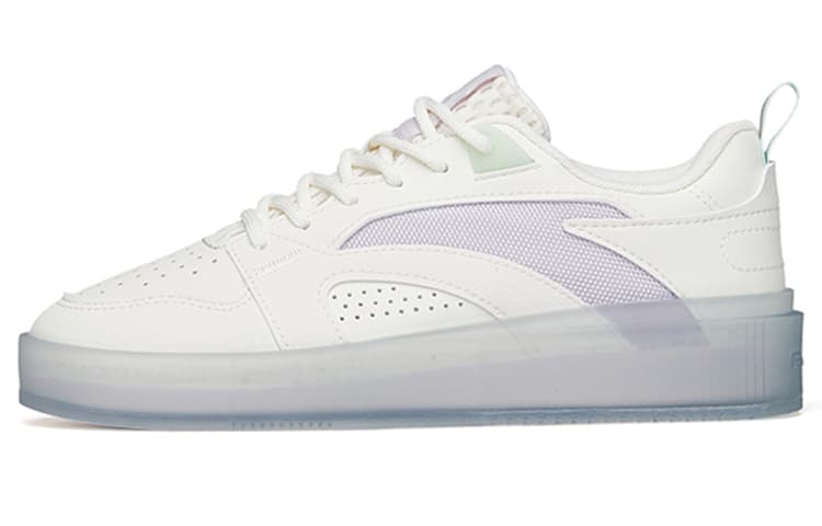 ANTA Skateboard Shoes Women's Low-Top Ivory White/Misty Purple/Ice Pink Blue