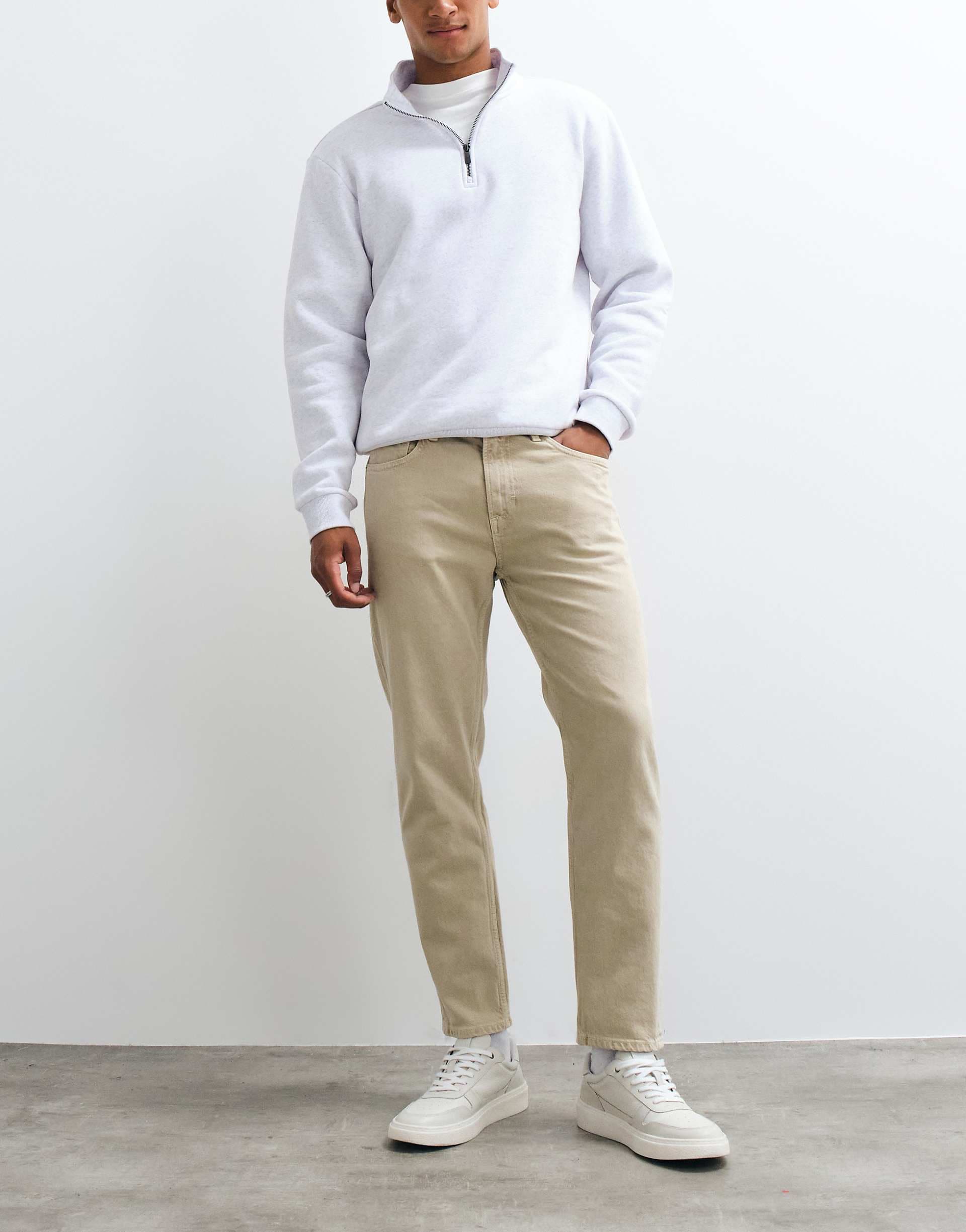 Mango tapered jeans in beige