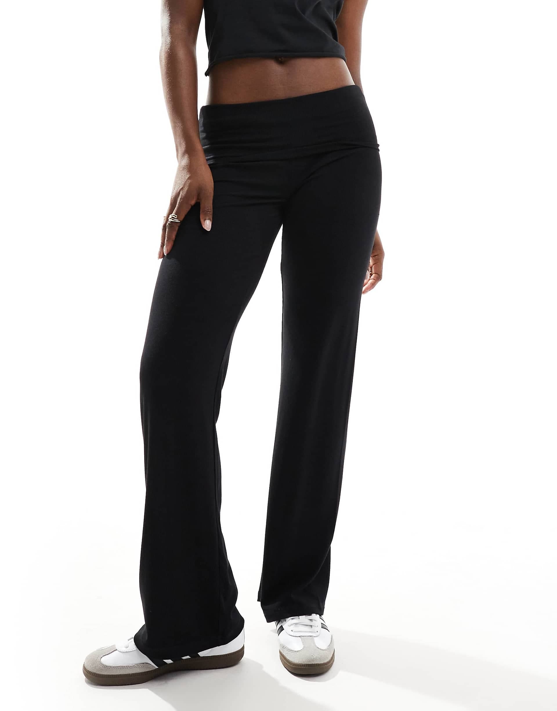 Cotton On sleep recovery roll-waist lounge pants in black