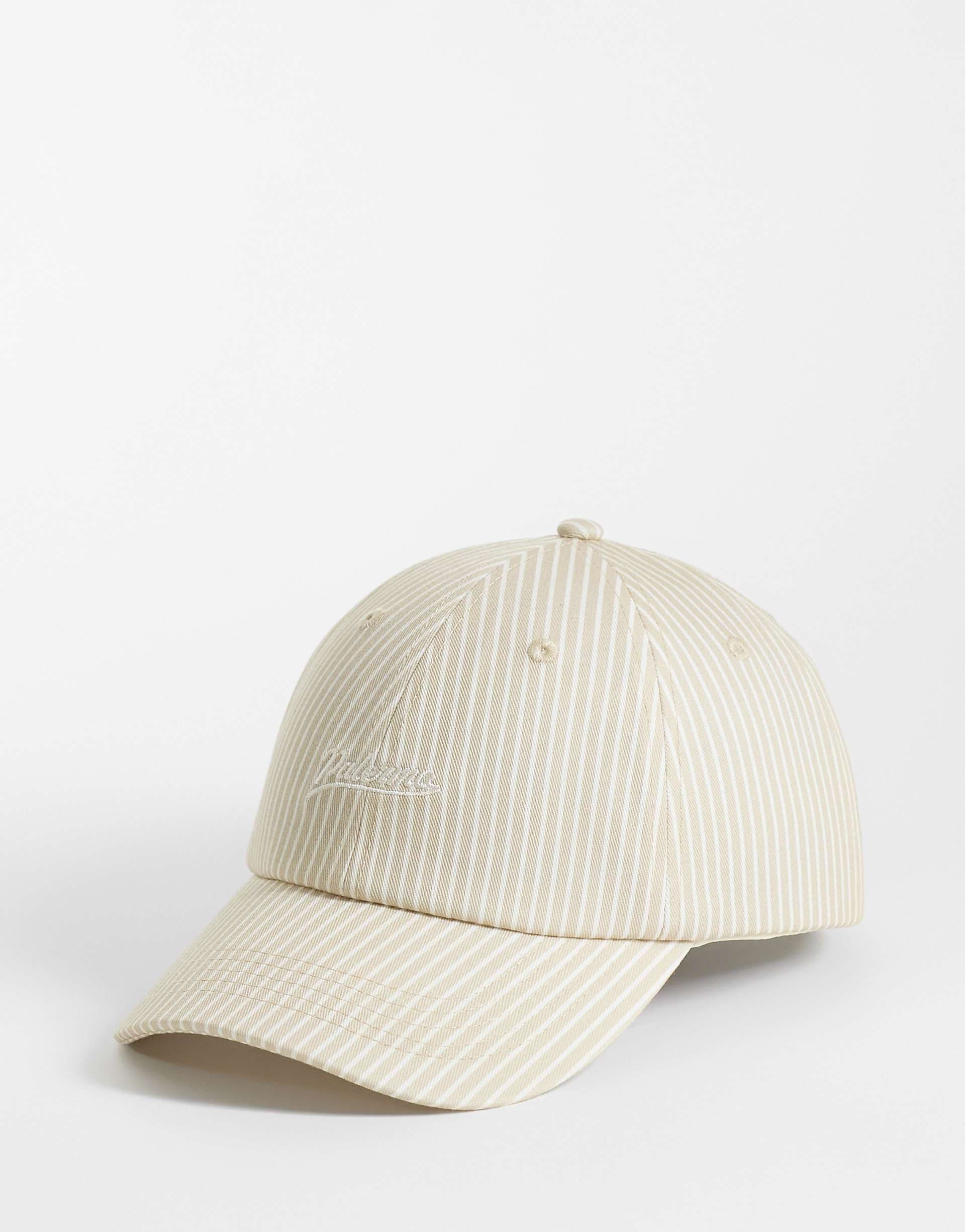 ASOS DESIGN striped baseball cap in neutral