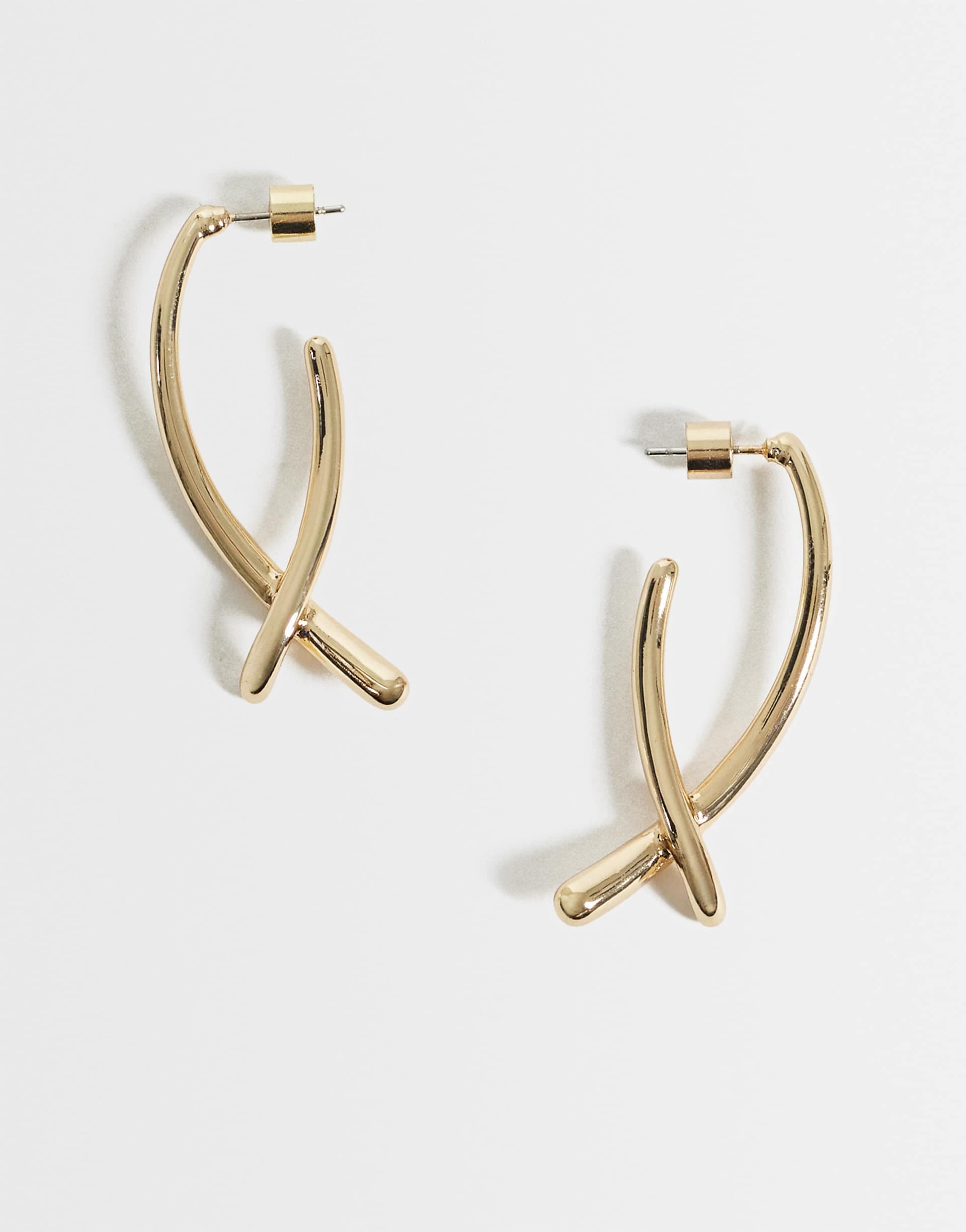 Mango statement drop earring in gold