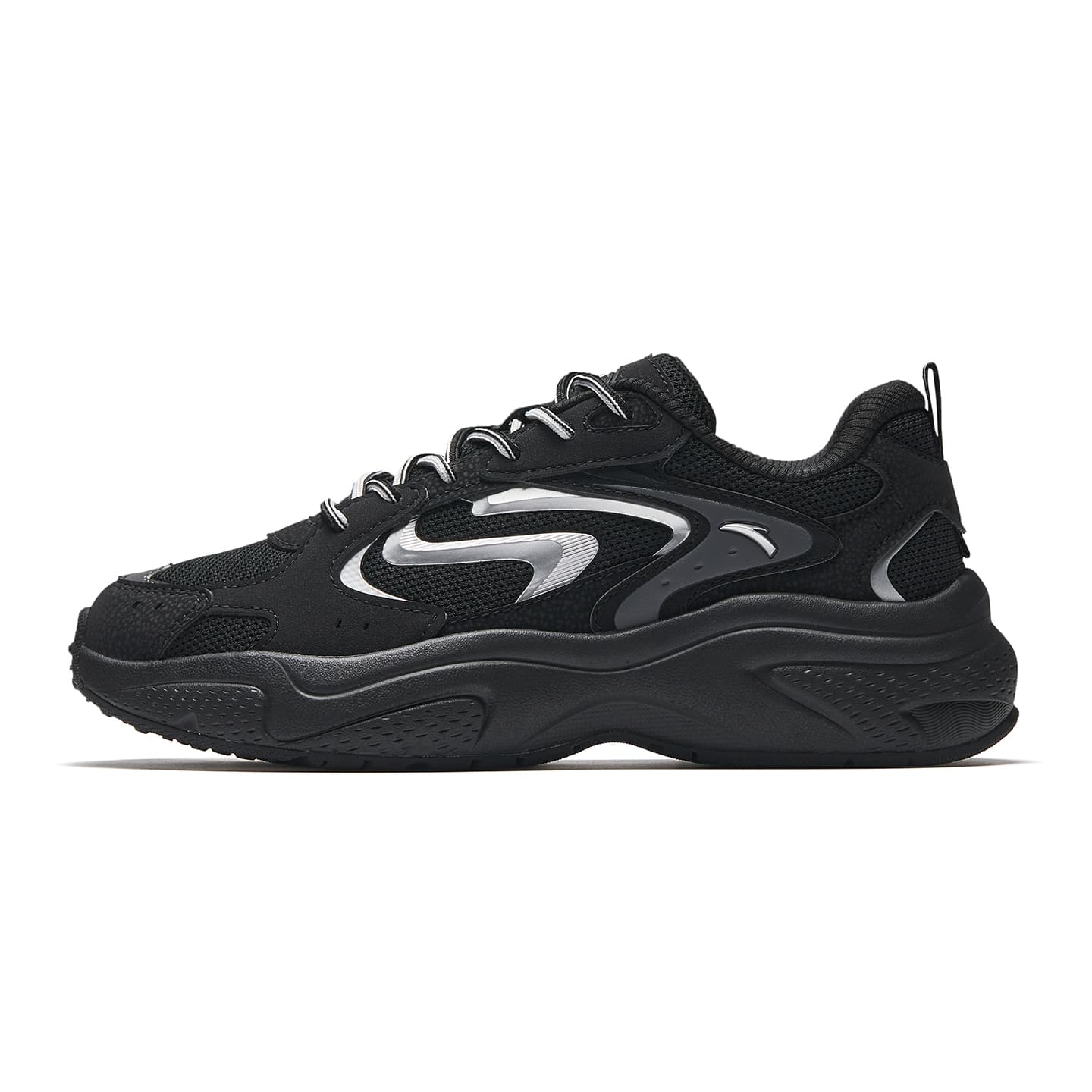 Anta 'Starlight 3' Retro Casual Fashion Trendy Wear-Resistant Lightweight Low-Top Chunky Dad Shoes Women's Black Silver