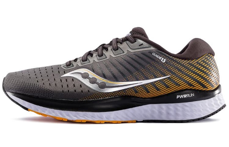 Saucony Guide 13 Non-slip Lightweight Low-Top Running Shoes Men's Gray Yellow