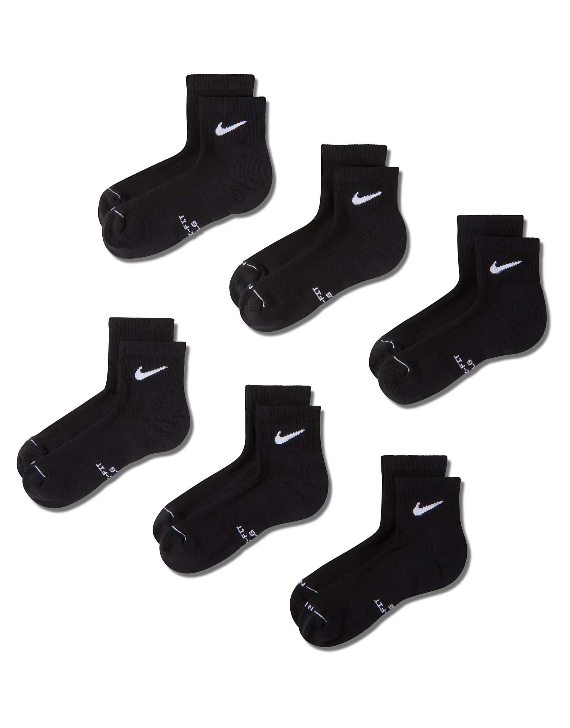Nike Everyday Plus 6 pack ankle socks in black