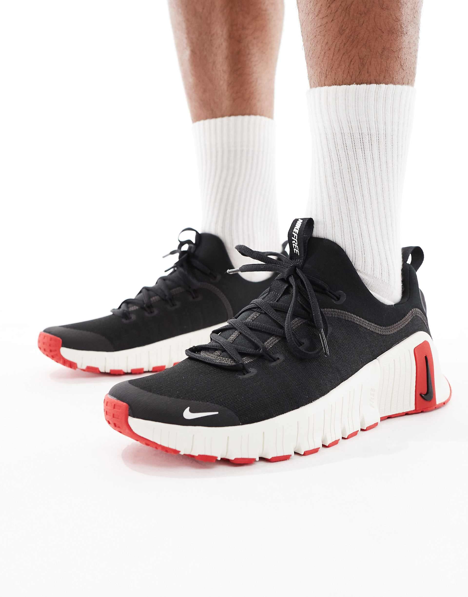 Nike Training Free Metcon 6 sneakers in black and red
