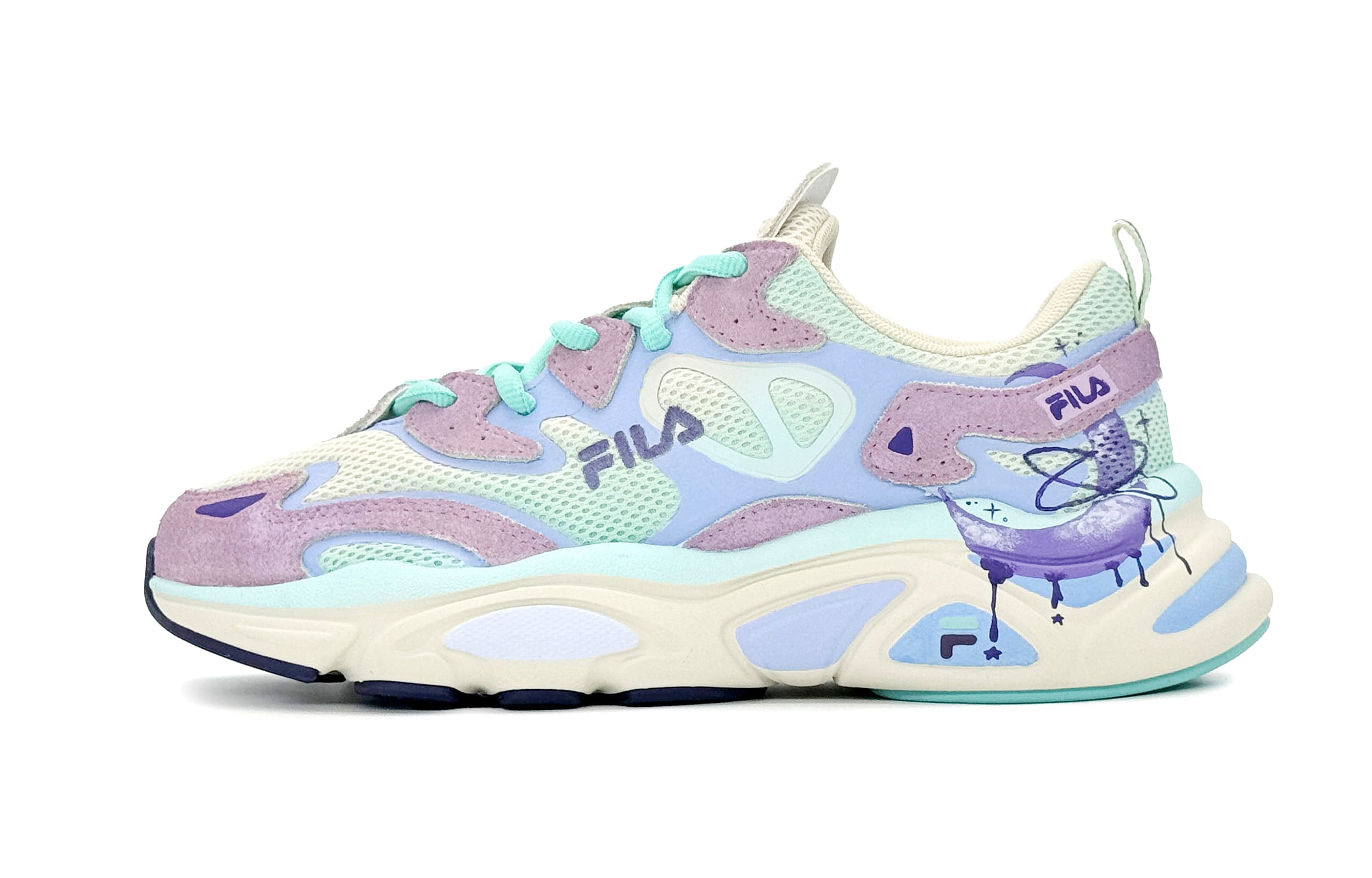 FILA Mars 1 Mars Cushioning Anti-Slip And Wear-Resistant Low-Top Casual Shoes Women's Purple