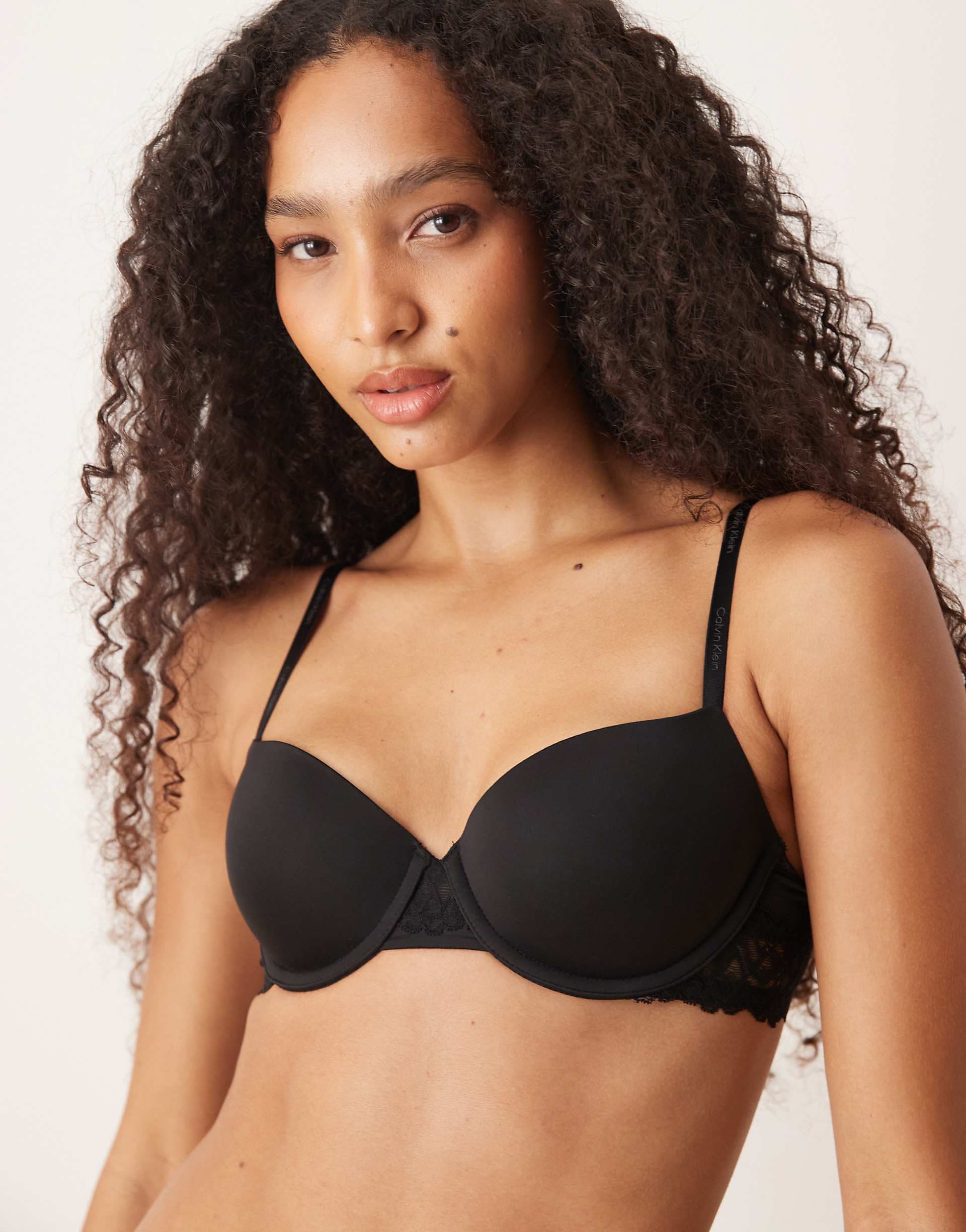 Calvin Klein attraction lace balconette bra in black